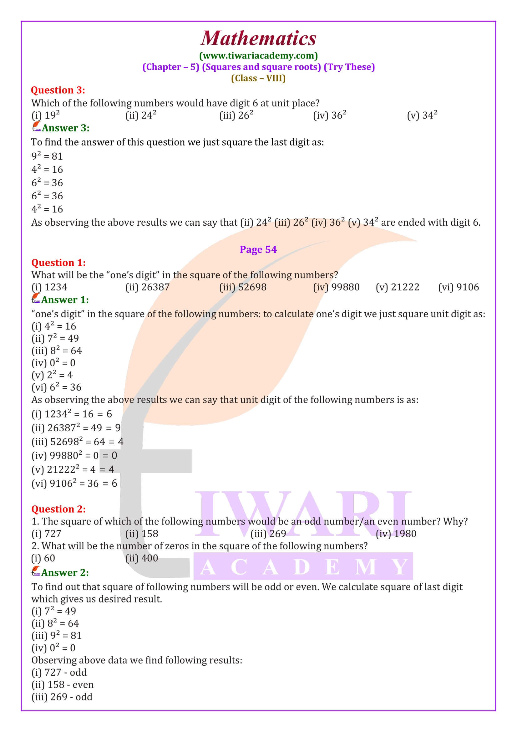 Class 8 Maths Chapter 5 Try These