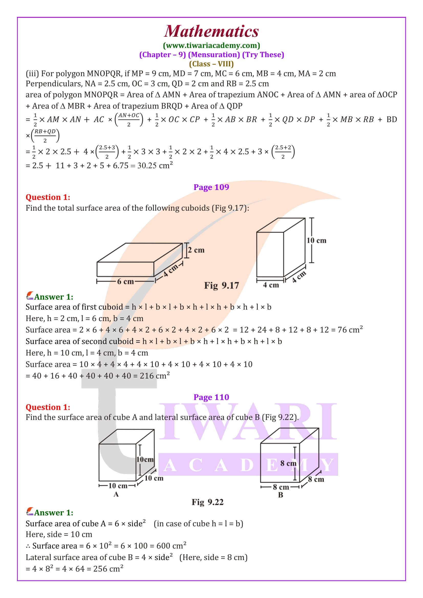 Class 8 Maths Chapter 9 Try these solution