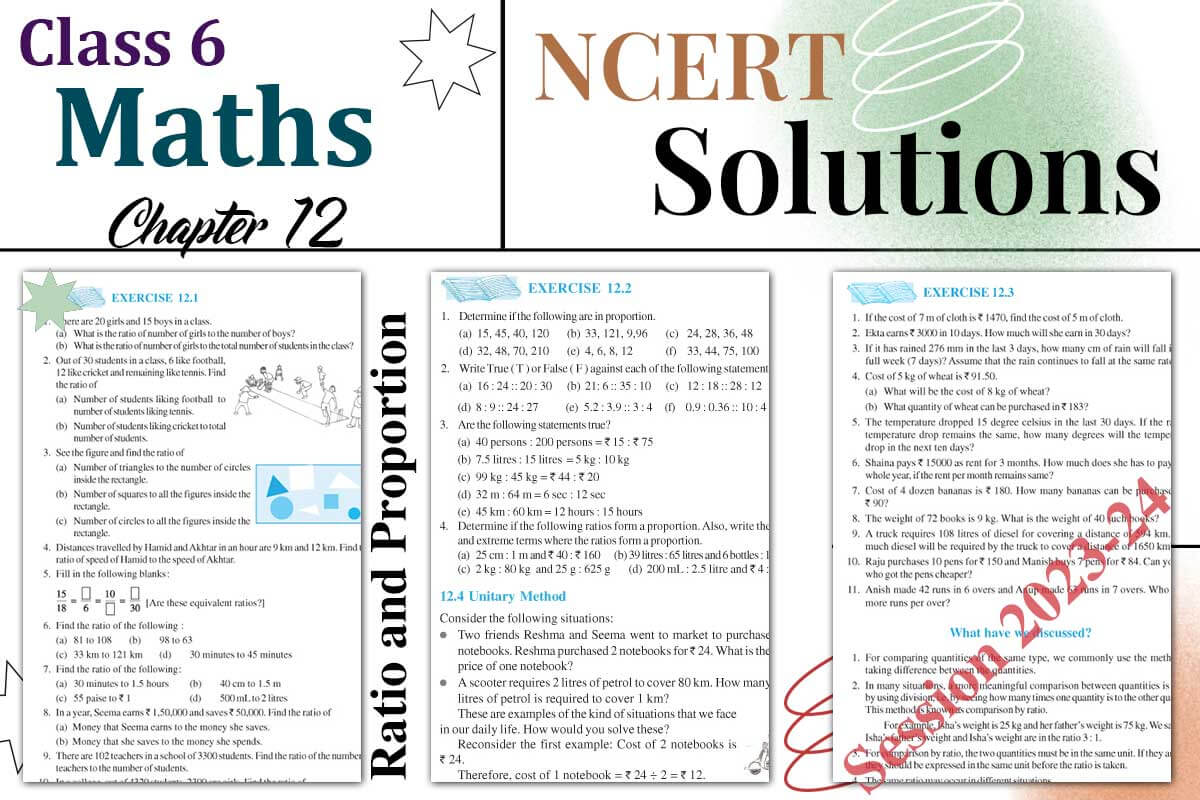 Class 6 Maths Chapter 12 Ratio and Proportion