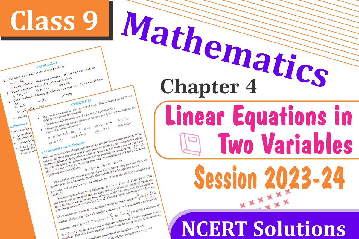 Class 9 Maths Chapter 4 Linear Equations in two Variables