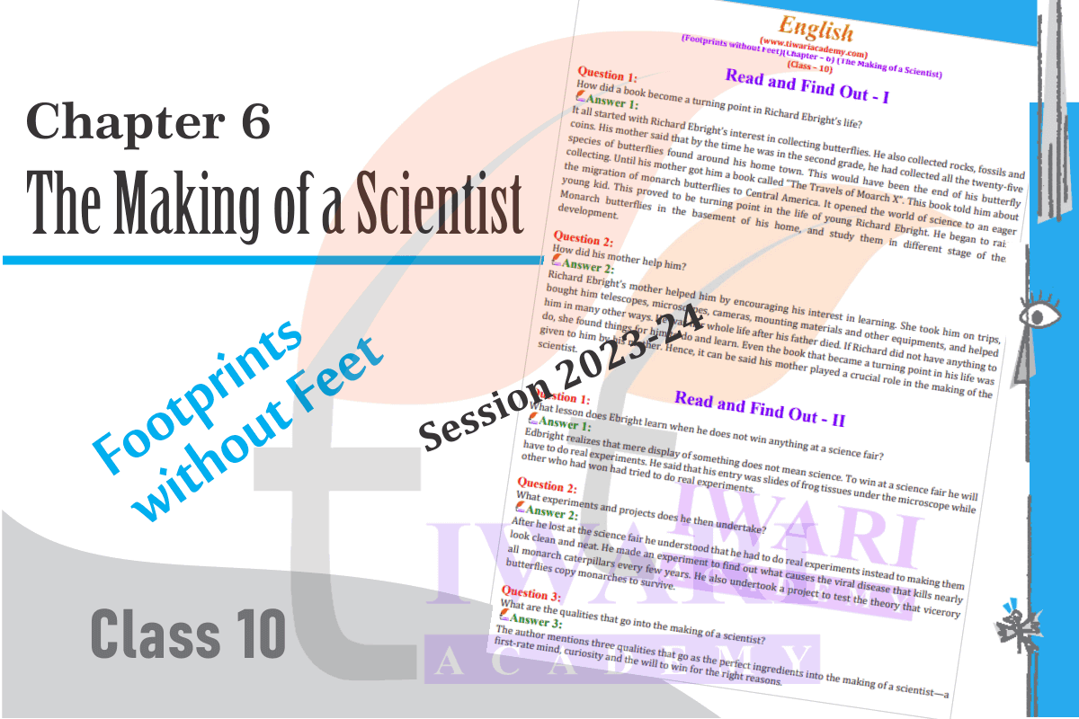 Class 10 English Supplementary Chapter 6 the Making of a Scientist