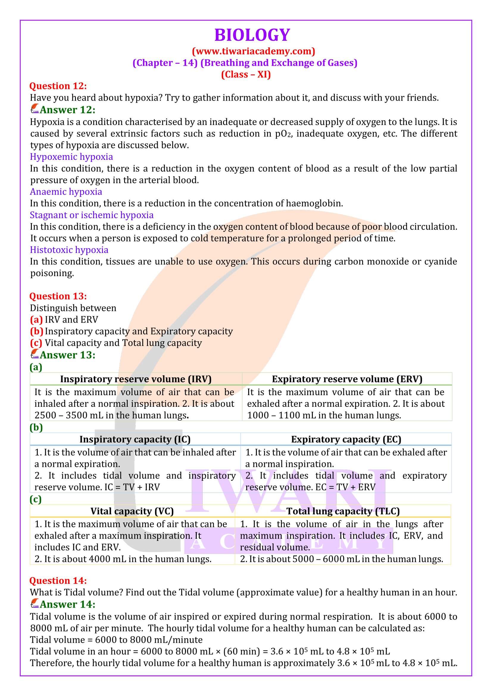 Class 11 Biology Chapter 14