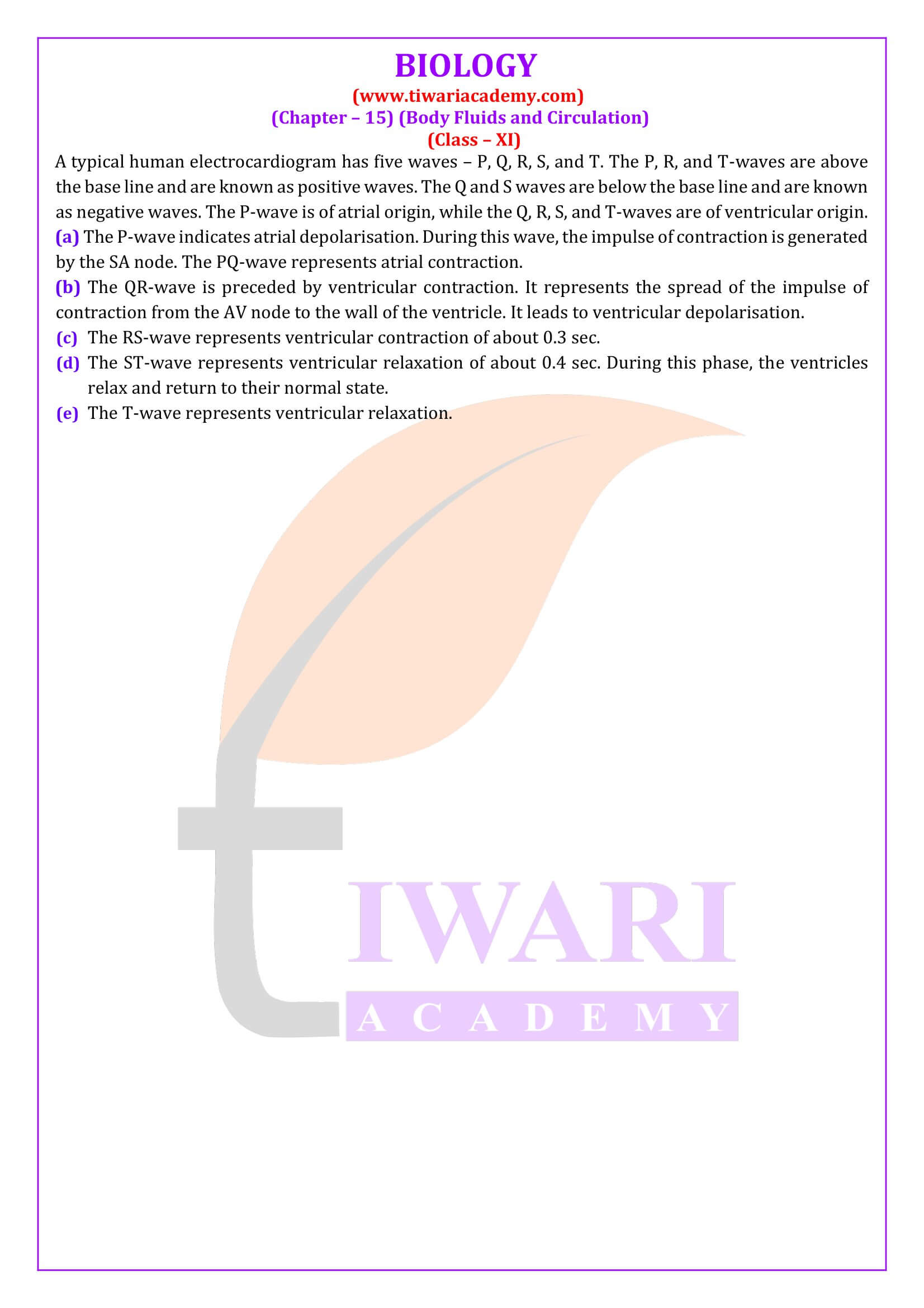 Class 11 Biology Chapter 15 Solution in English Medium