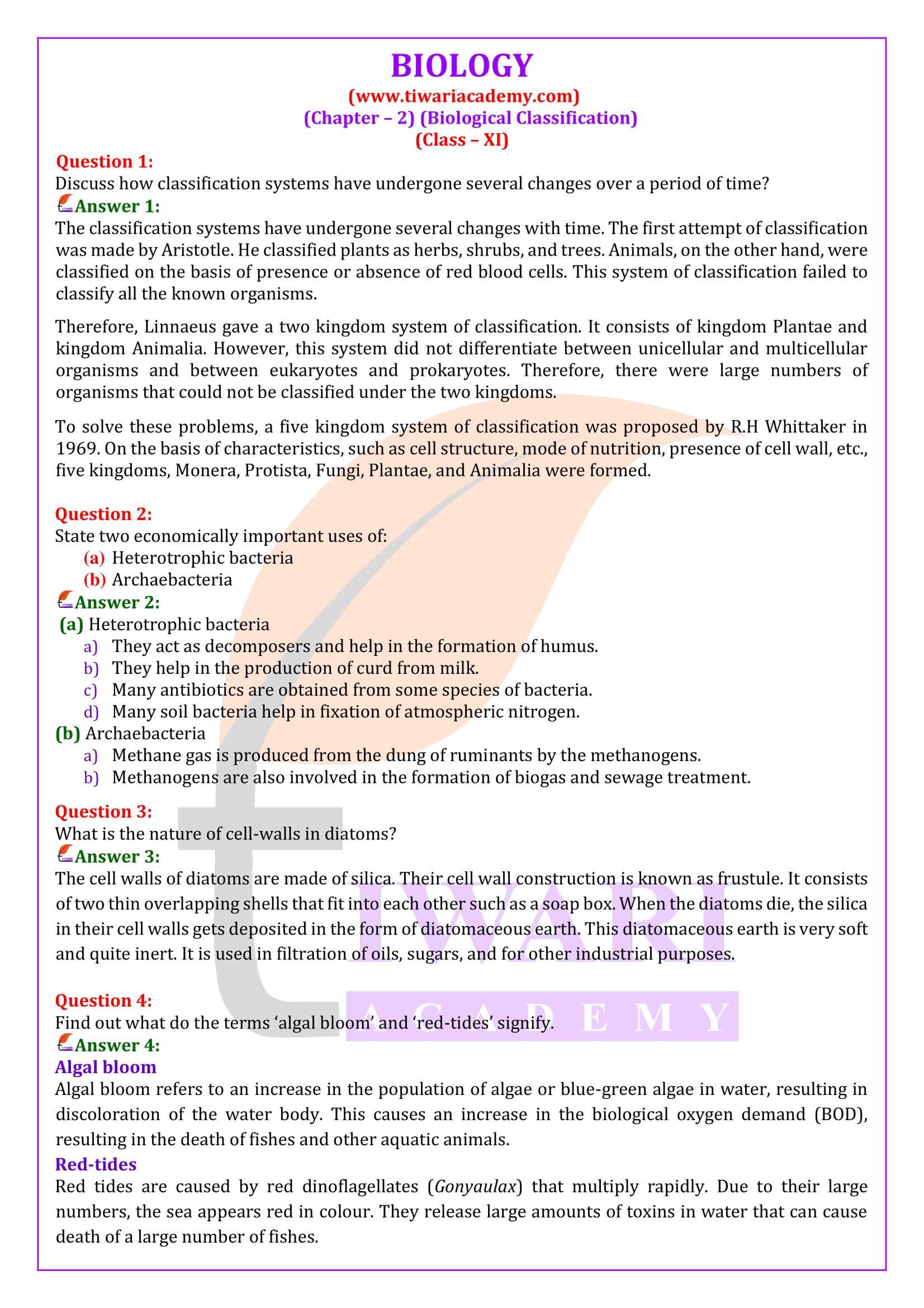 Class 11 Biology Chapter 2 Biological Classification