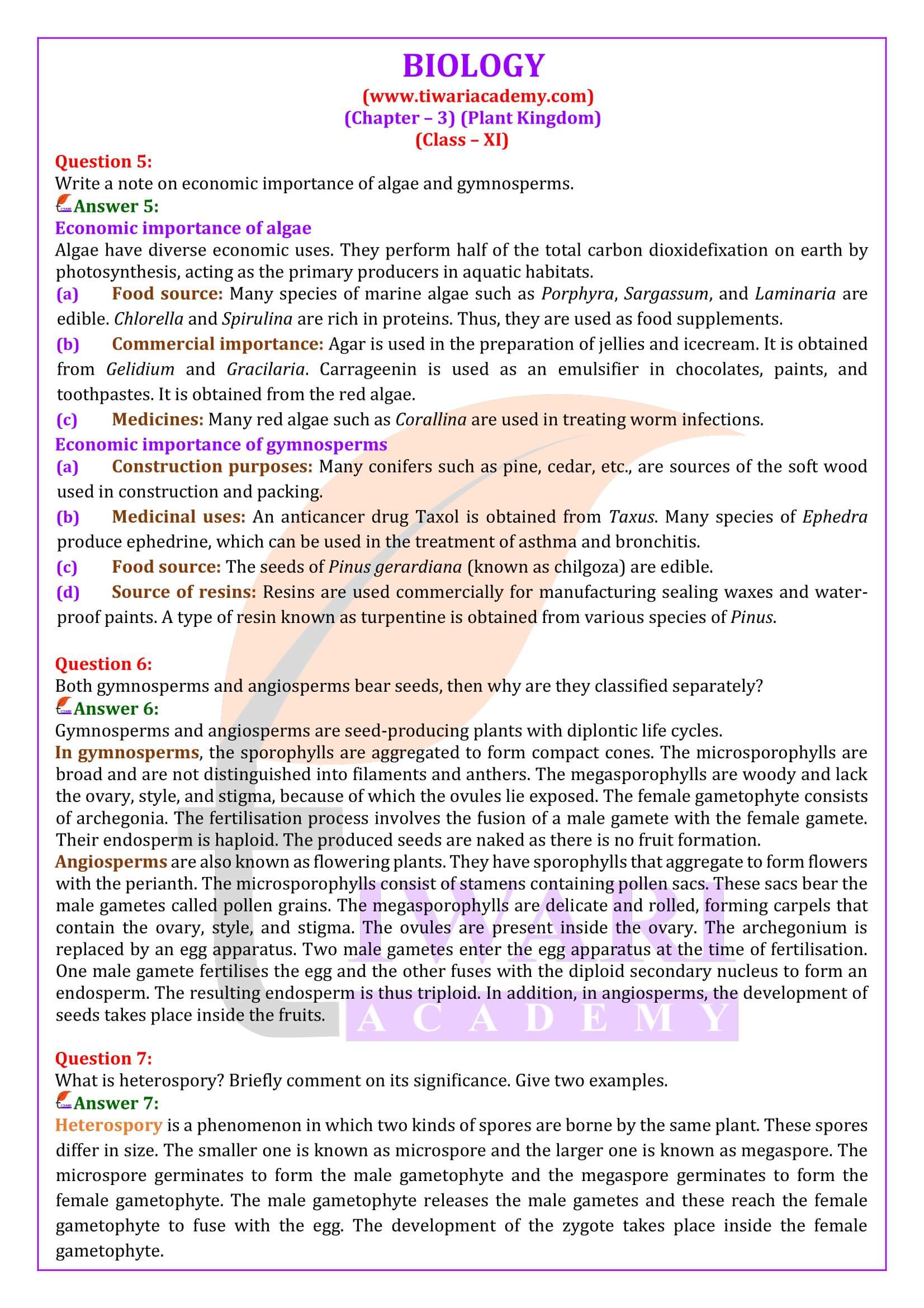 Class 11 Biology Chapter 3 for new session