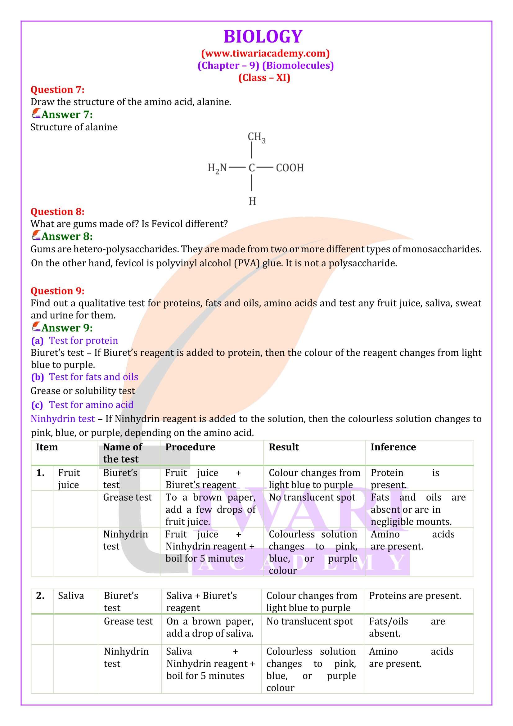 Class 11 Biology Chapter 9 Exercises Answers