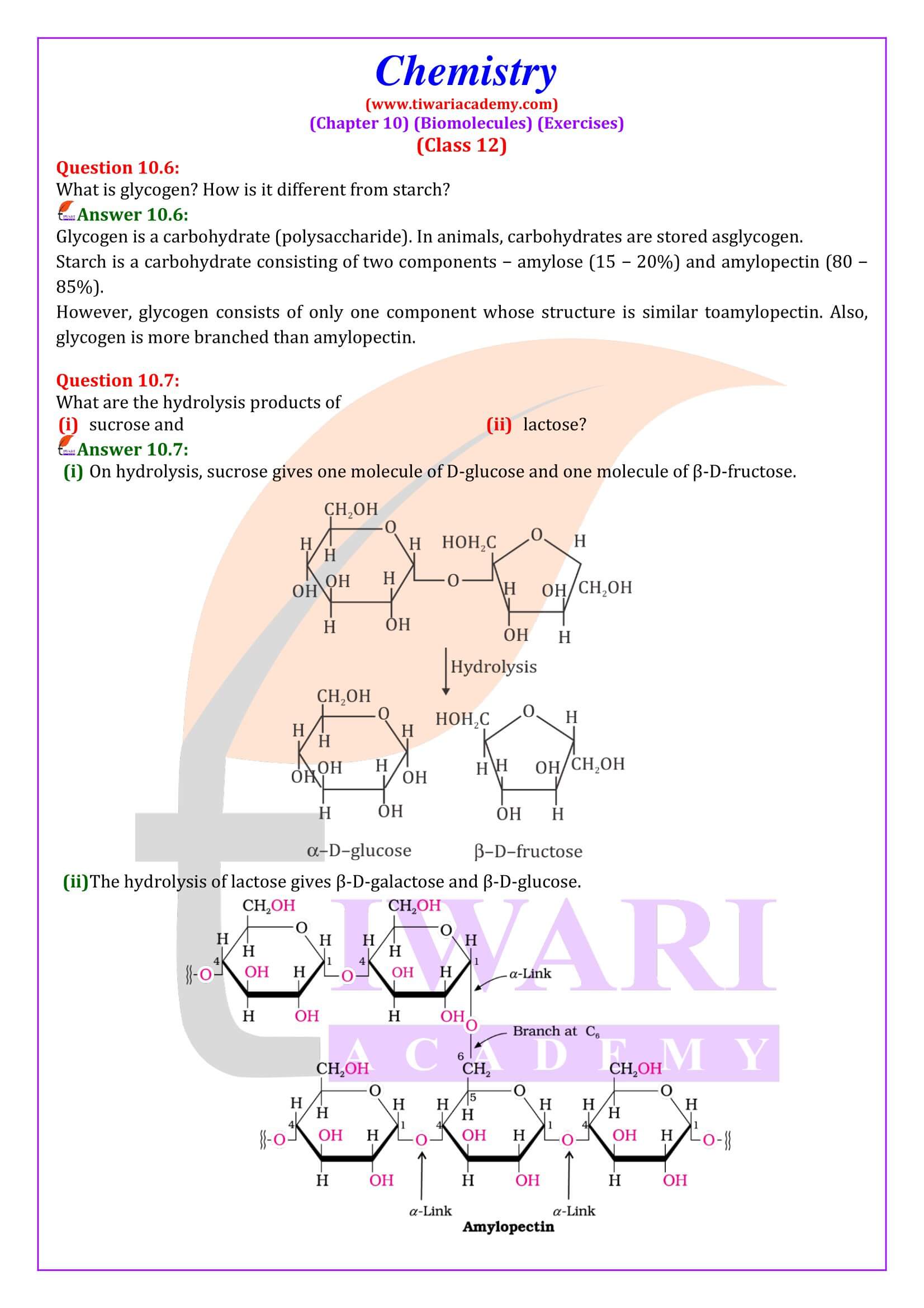 NCERT Solutions for Class 12 Chemistry Chapter 10