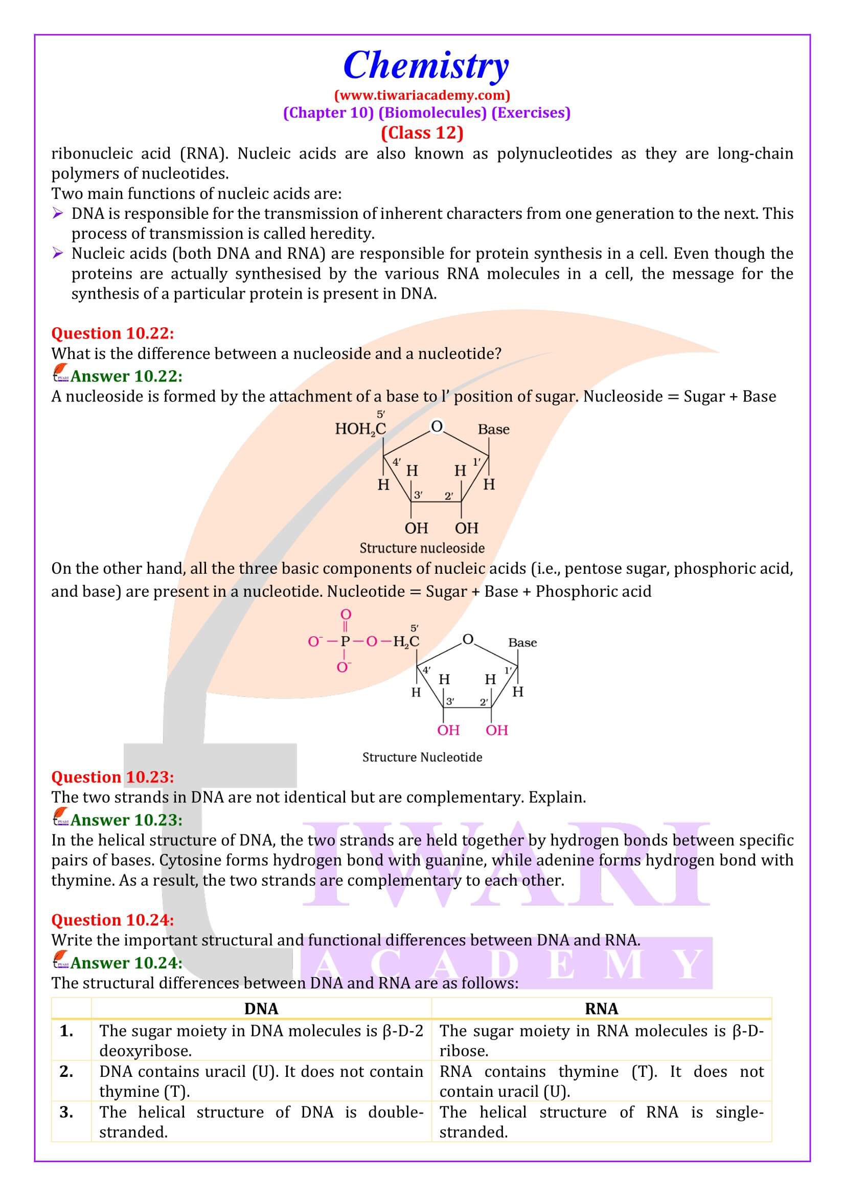 Class 12 Chemistry Chapter 10 Solutions