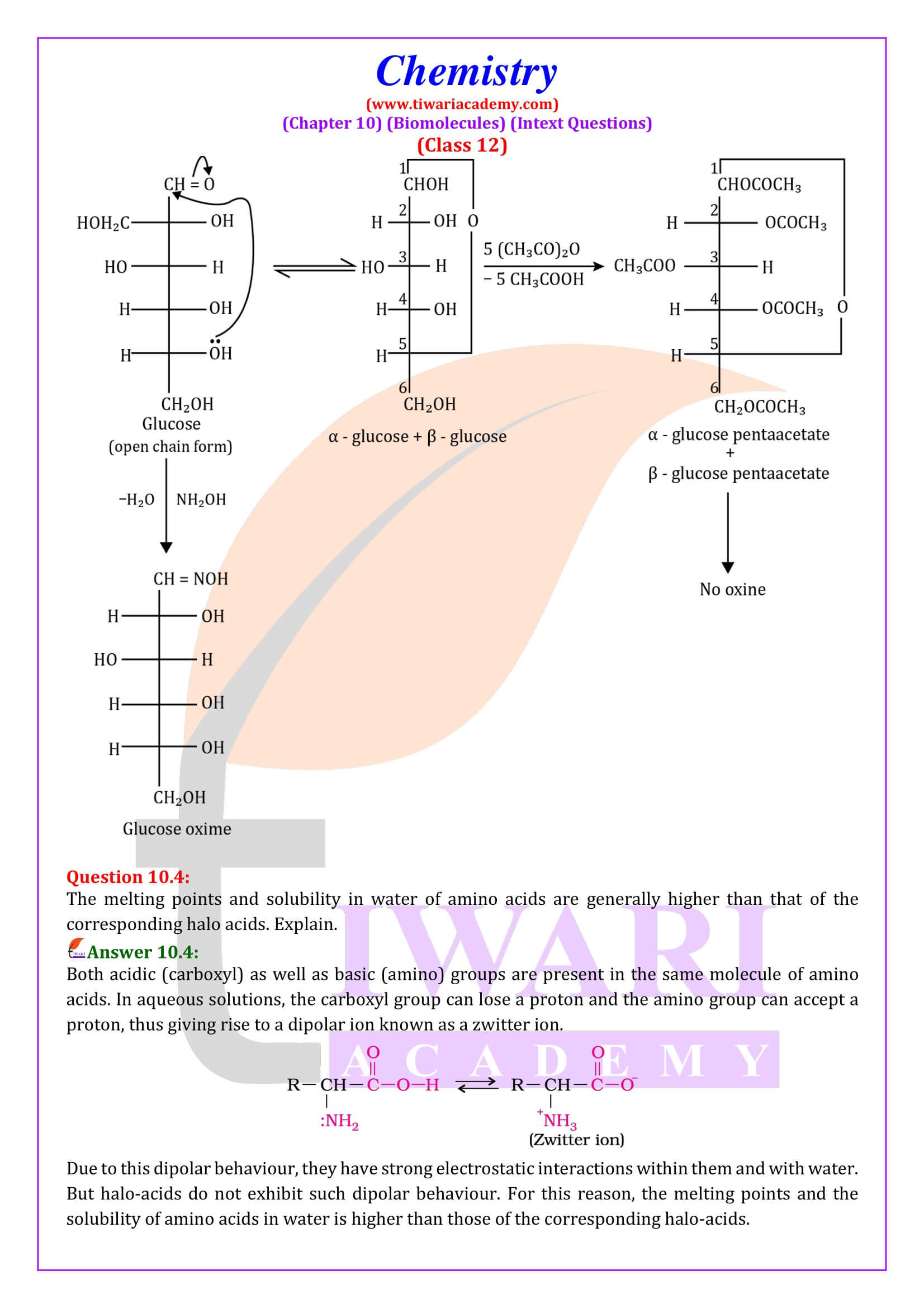 Class 12 Chemistry Chapter 10 Intext Solutions