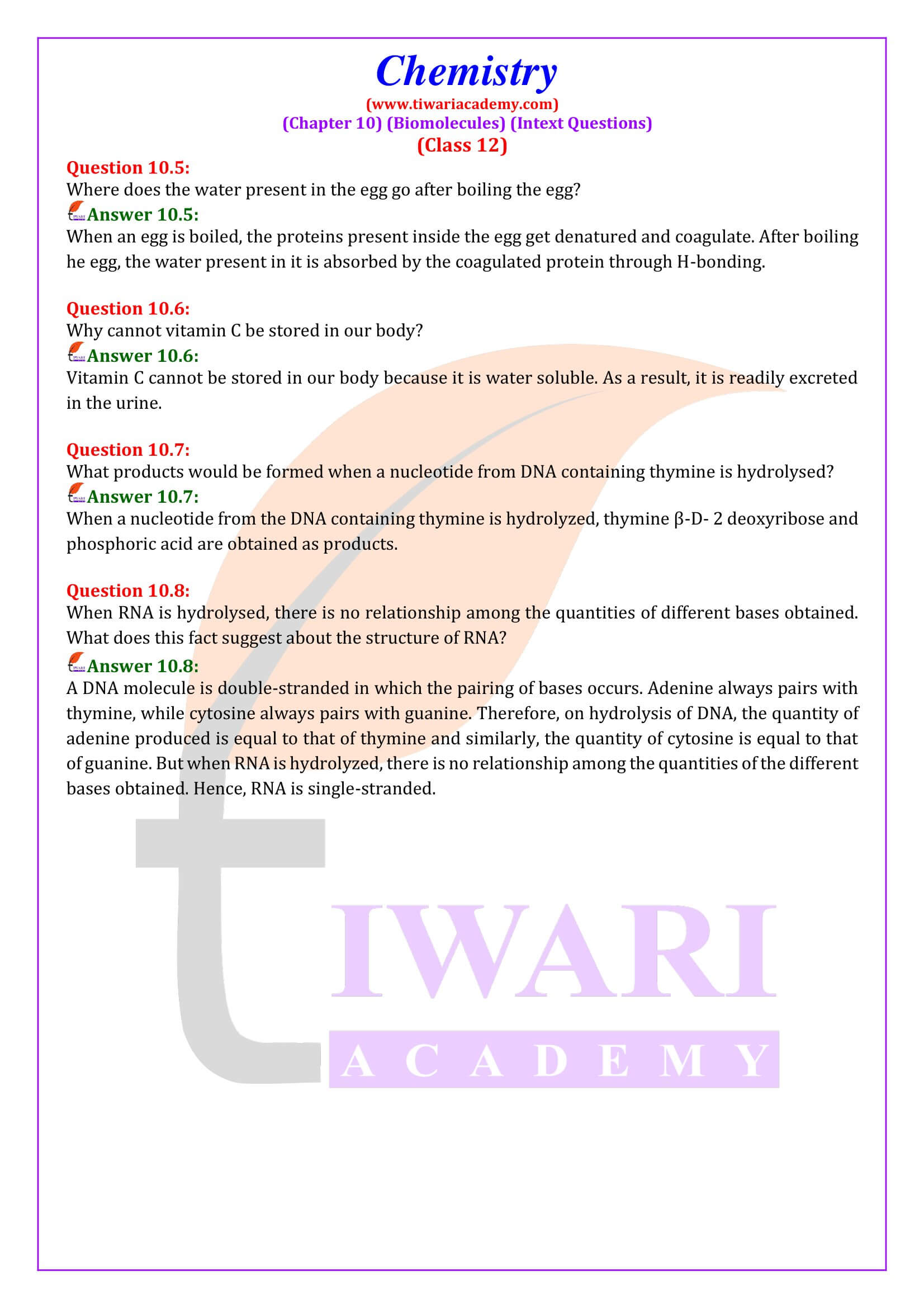 Class 12 Chemistry Chapter 10 Intext Questions