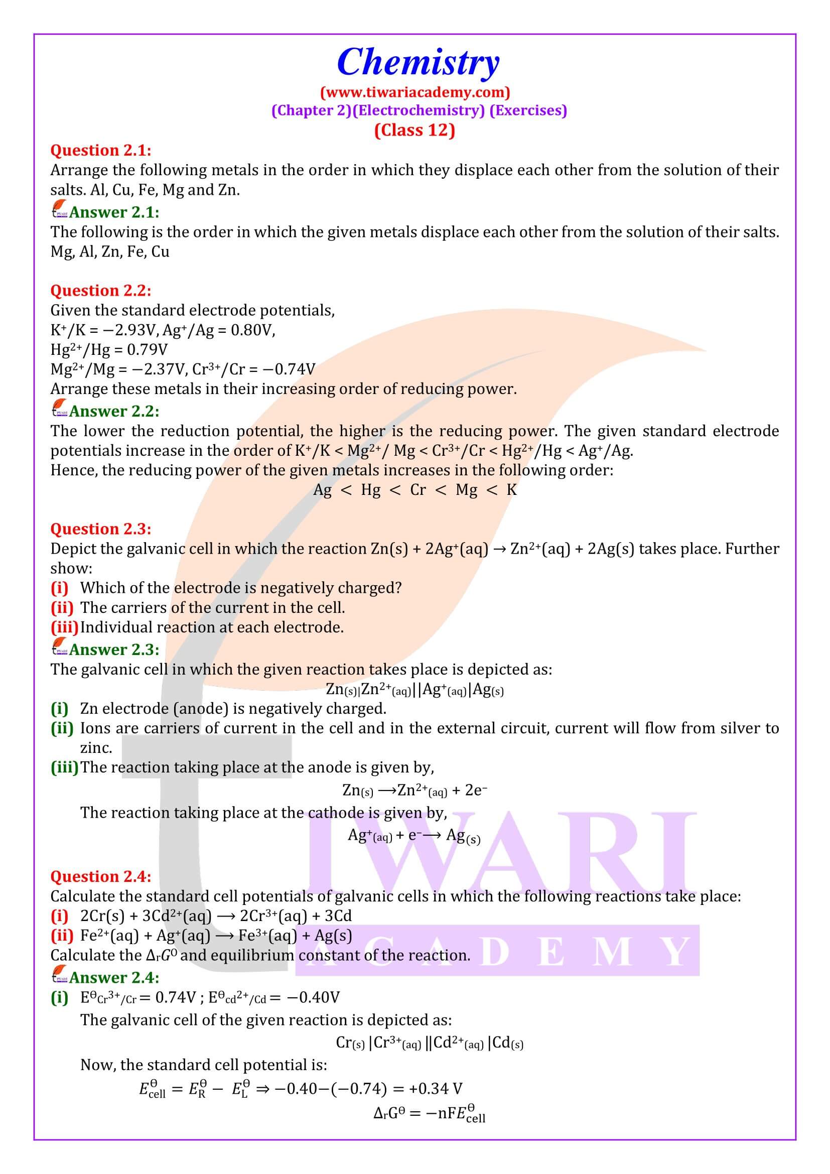 Class 12 Chemistry Chapter 2