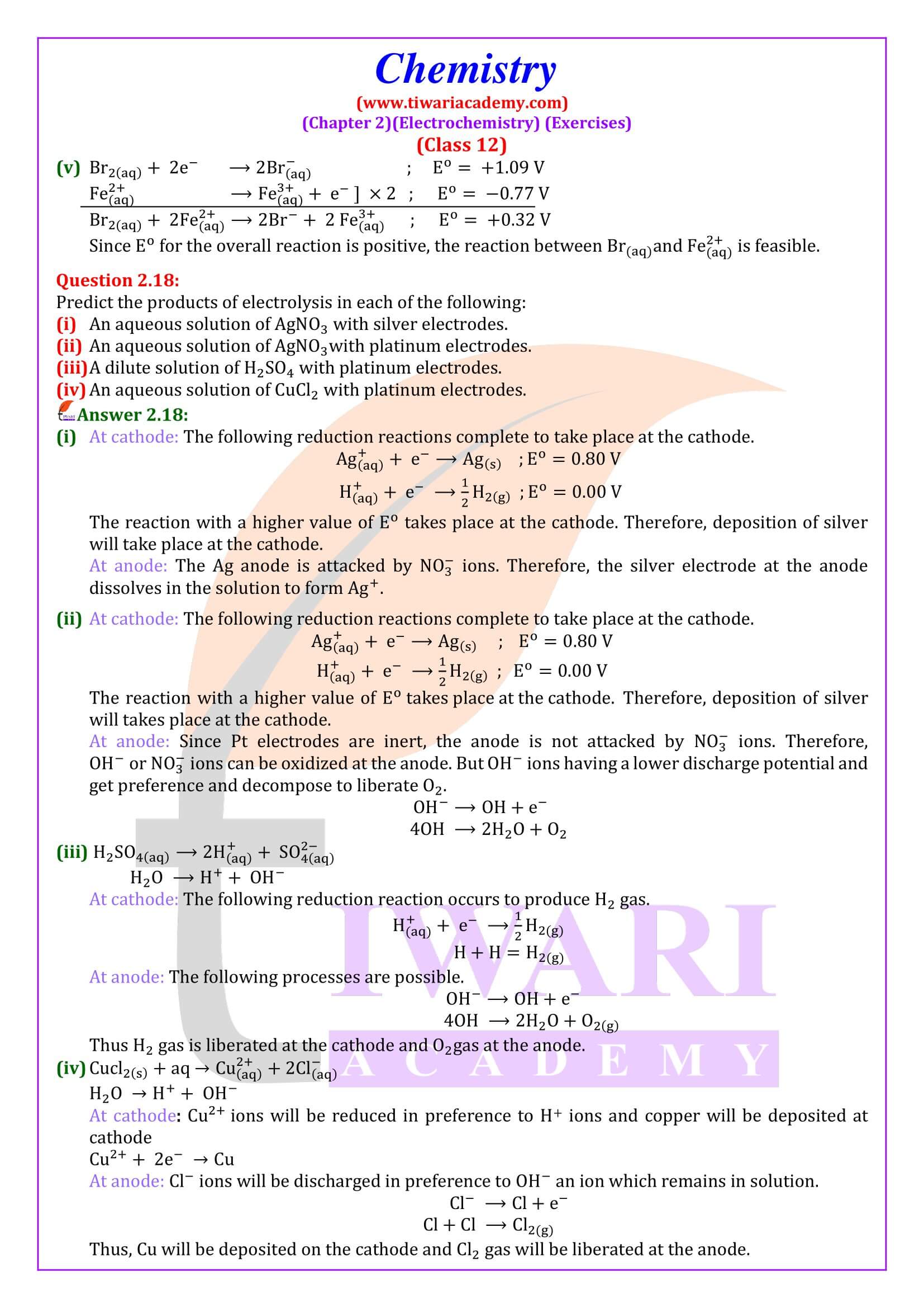 NCERT Solutions for Class 12 Chemistry Chapter 2 updated