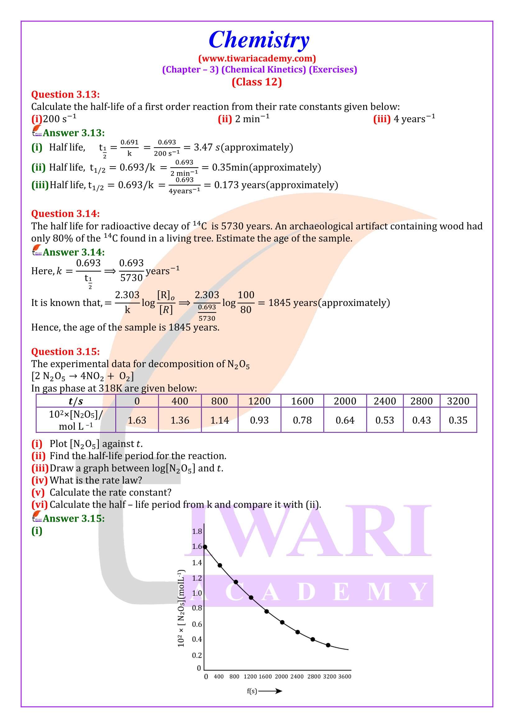 NCERT Solutions for Class 12 Chemistry Chapter 3 updated