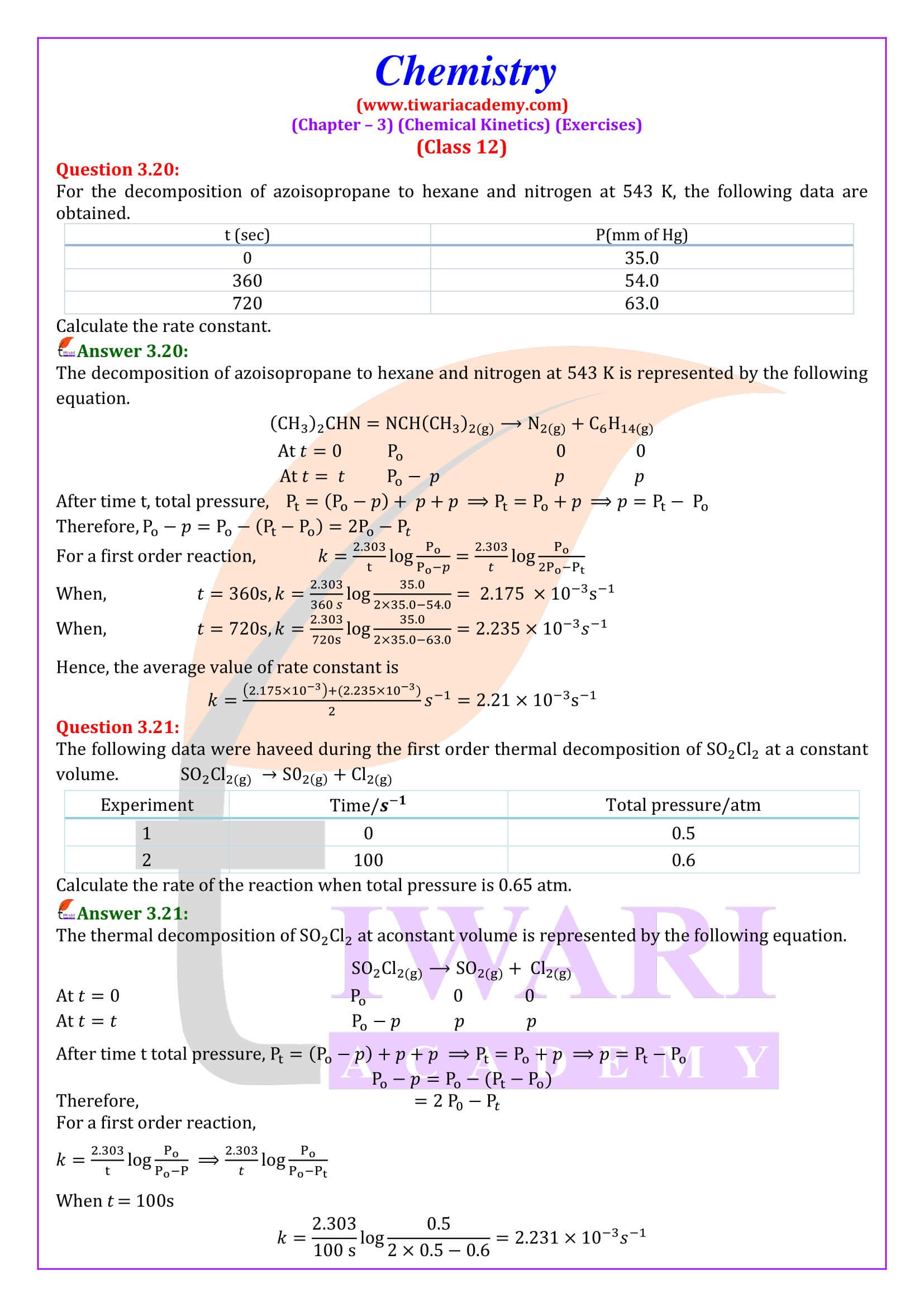 NCERT Solutions for Class 12 Chemistry Chapter 3 guide