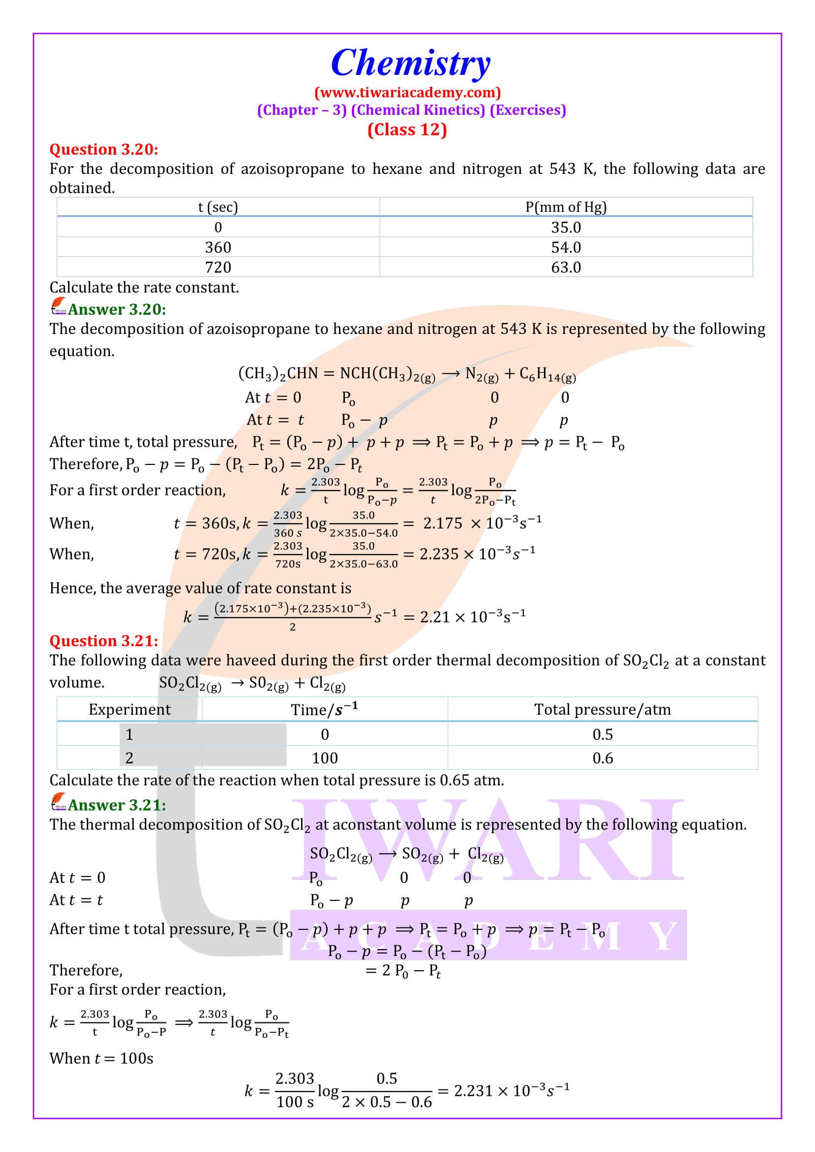 NCERT Solutions for Class 12 Chemistry Chapter 3 guide