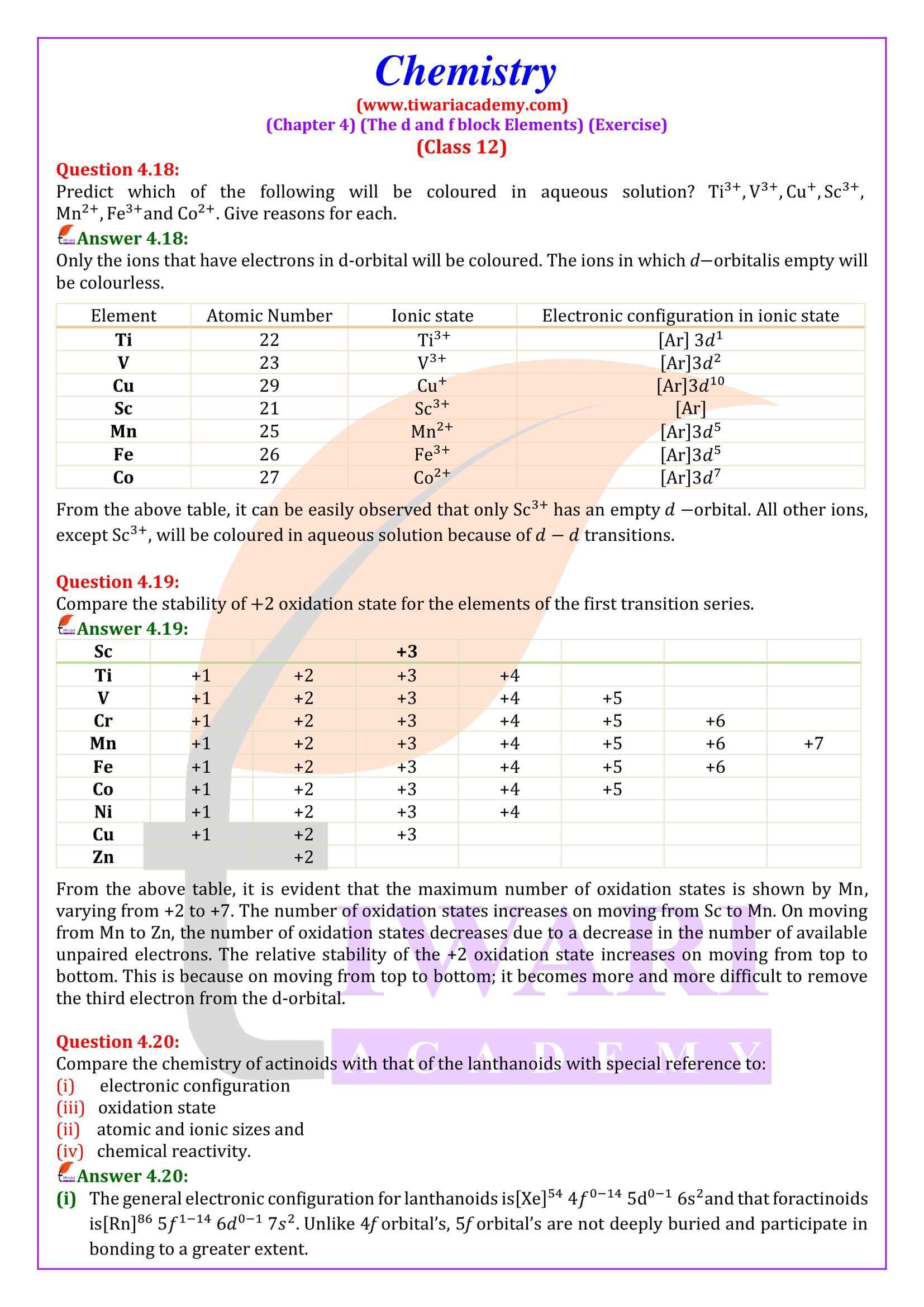 Class 12 Chemistry Chapter 4