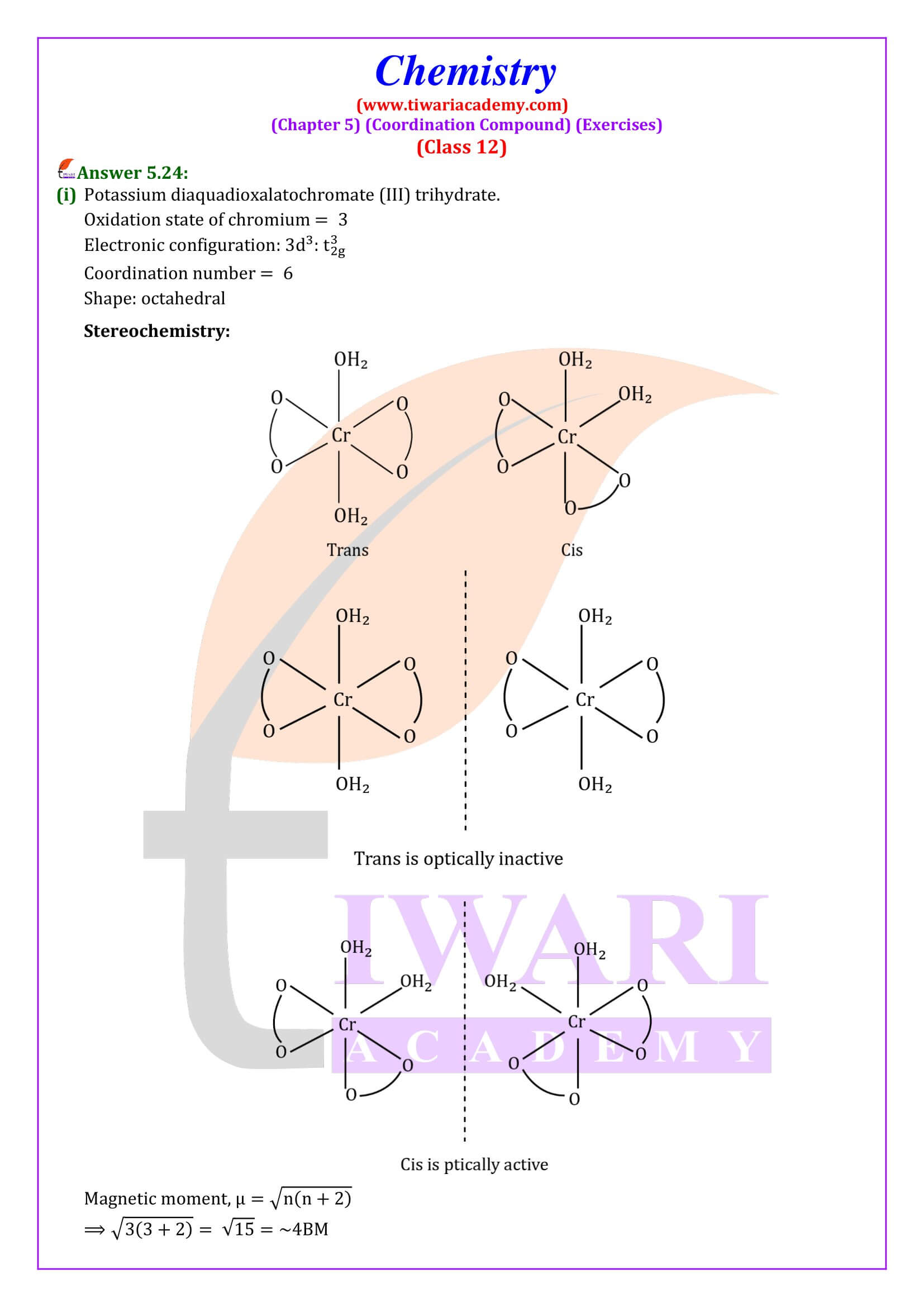 Class 12 Chemistry Chapter 5 Guide