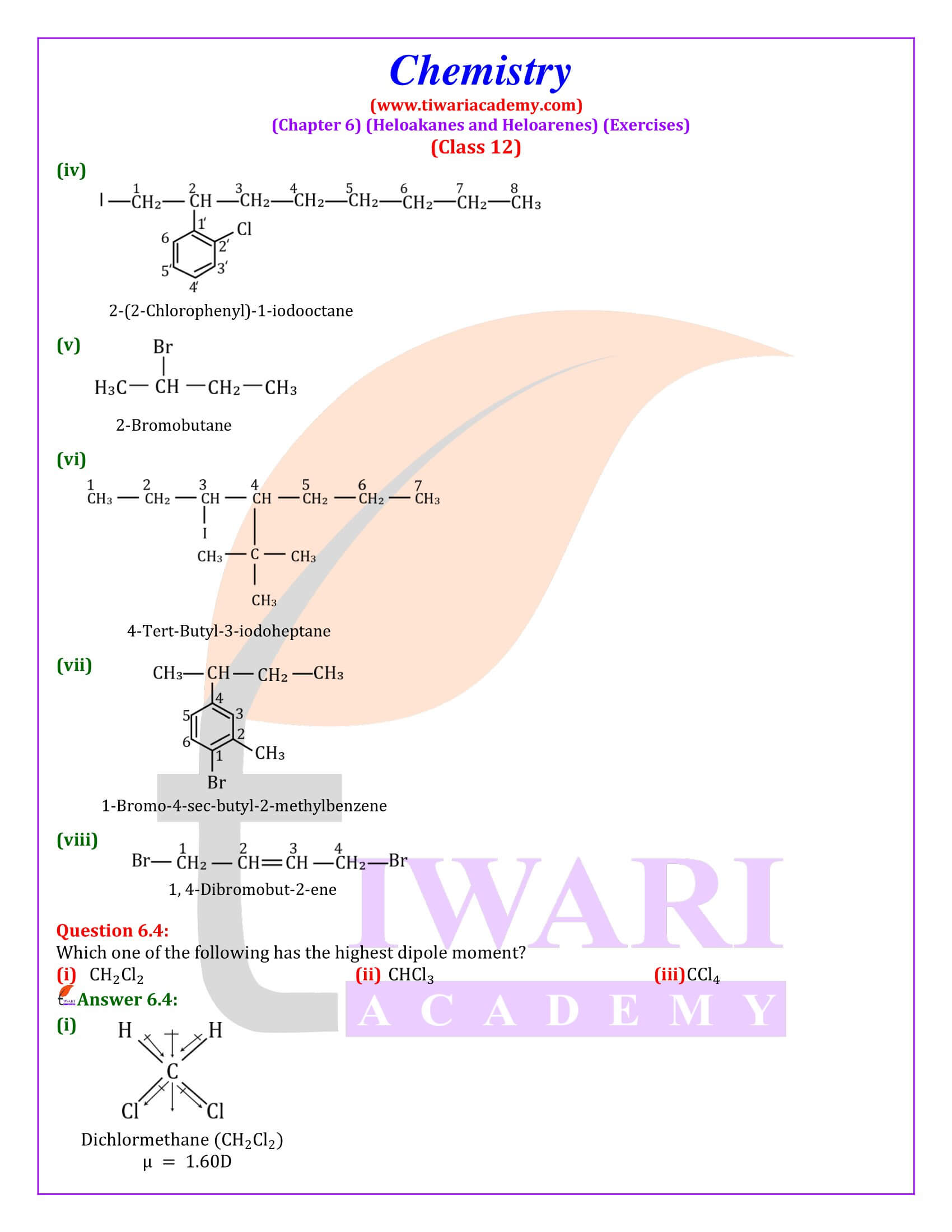 NCERT Solutions for Class 12 Chemistry Chapter 6 answers