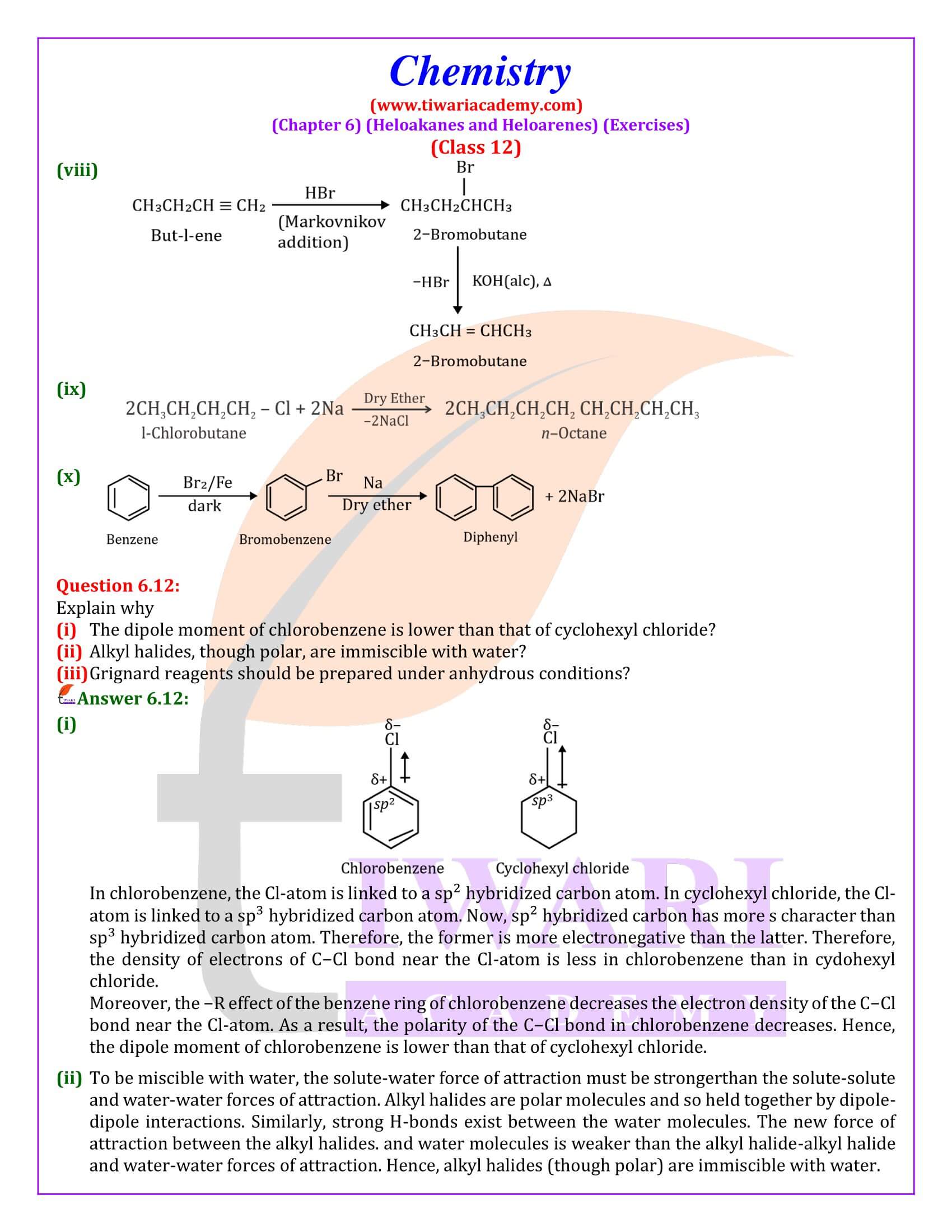 NCERT Class 12 Chemistry Chapter 6 Answers