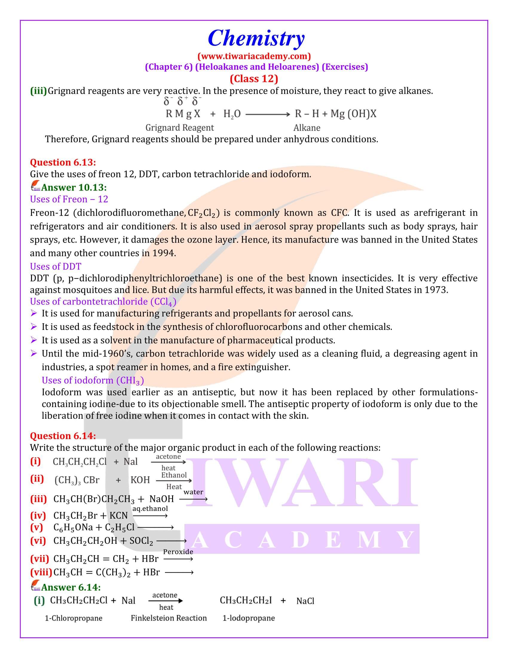 NCERT Class 12 Chemistry Chapter 6 Exercises