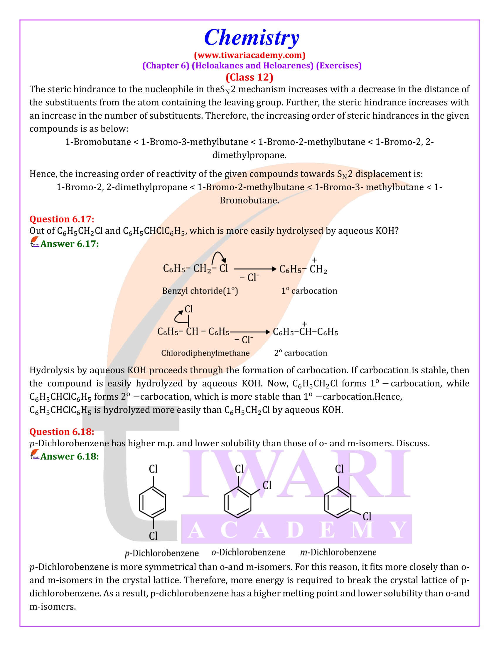 NCERT Class 12 Chemistry Chapter 6 English Medium solutions