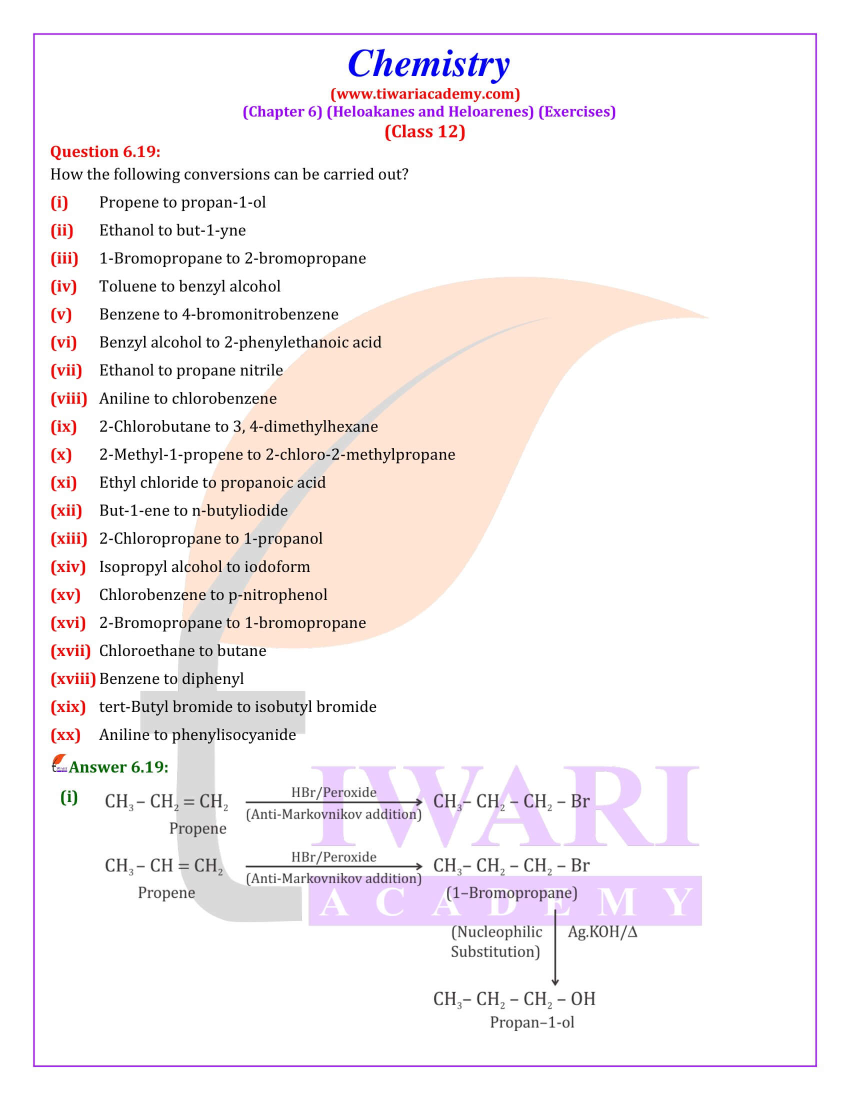 NCERT Class 12 Chemistry Chapter 6 Solution