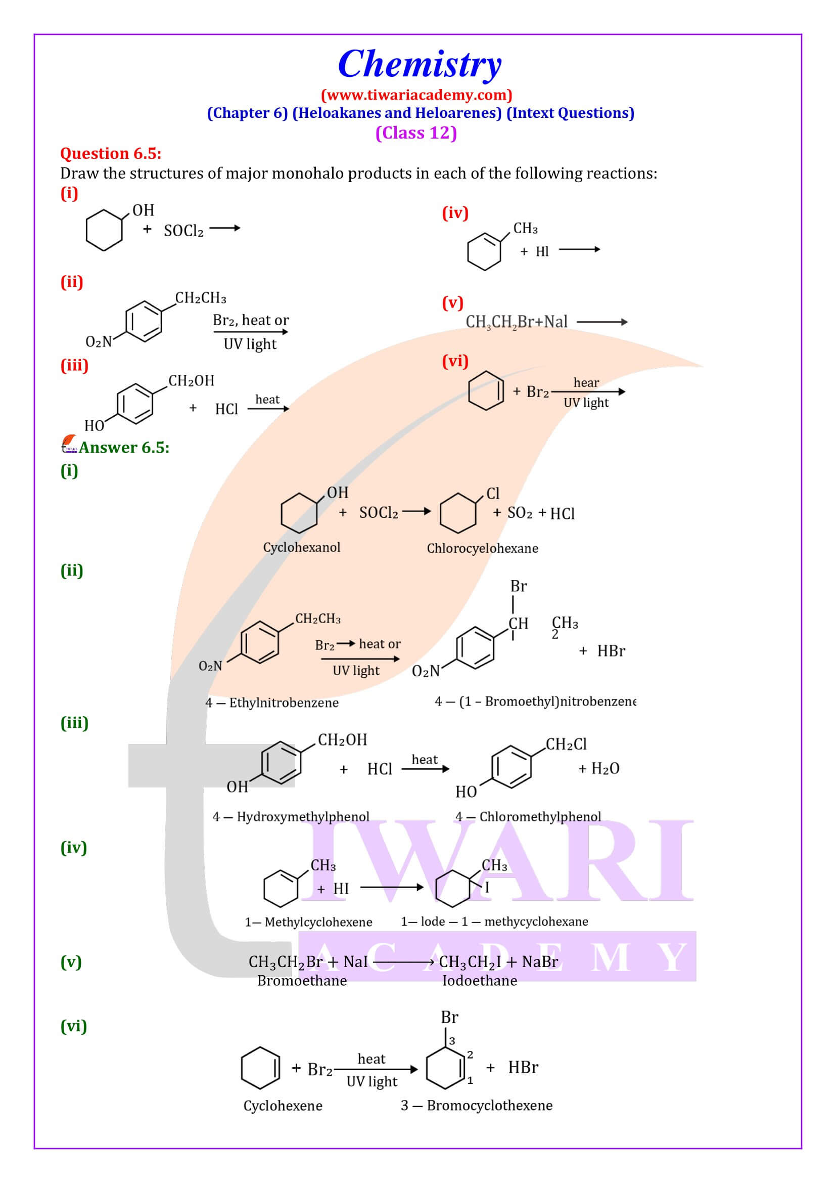 Class 12 Chemistry Chapter 6 Intext Solutions