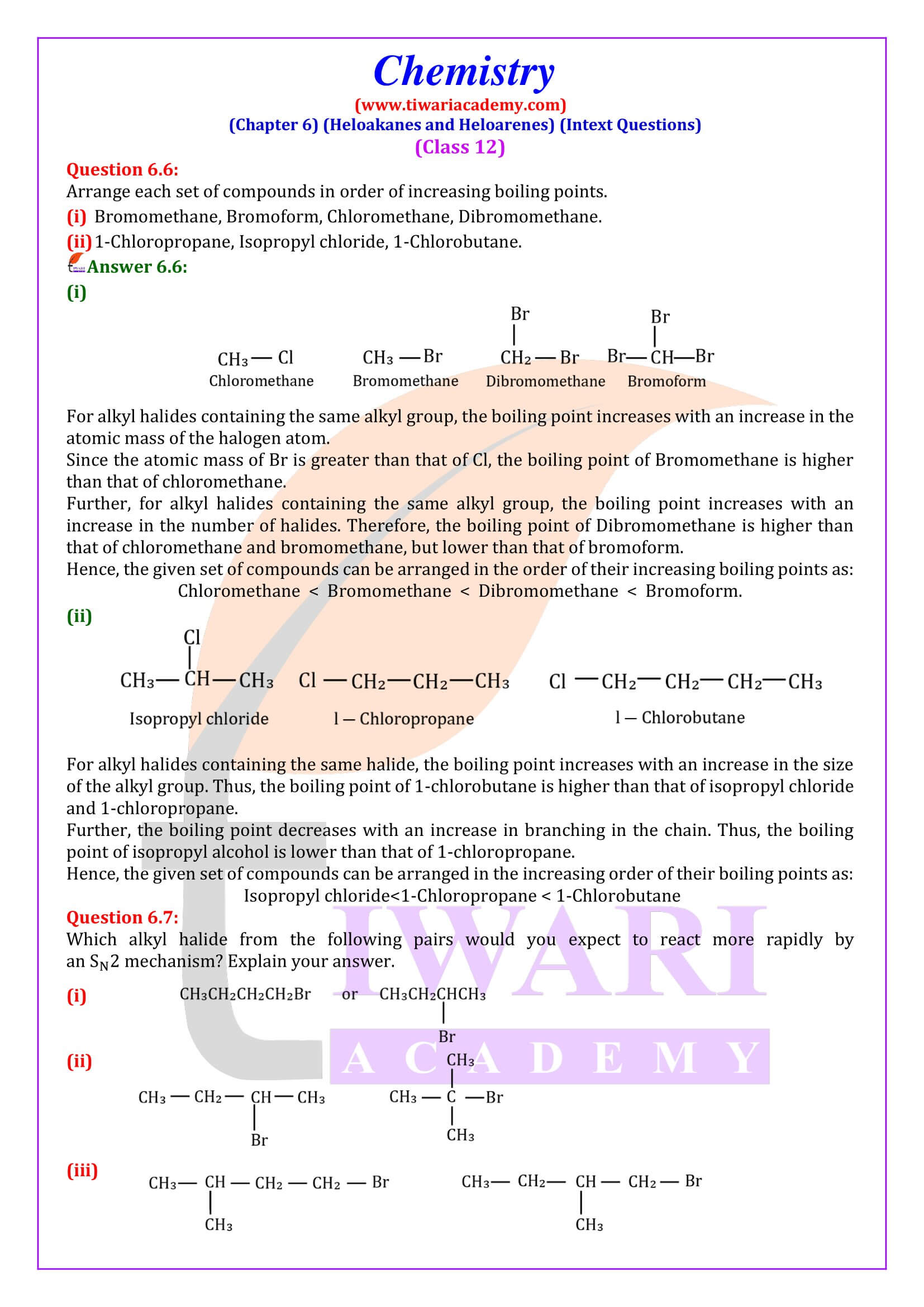 Class 12 Chemistry Chapter 6 Intext Question Answers