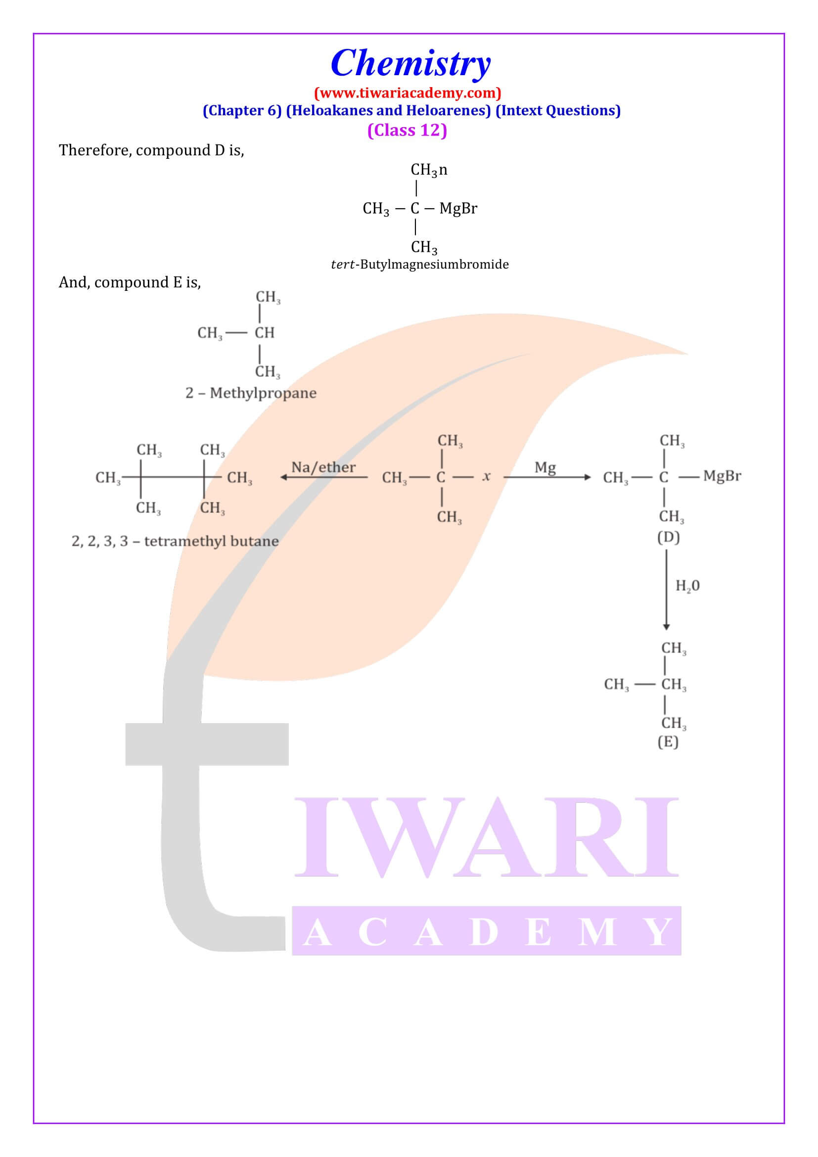 Class 12 Chemistry Chapter 6 Intext Solution