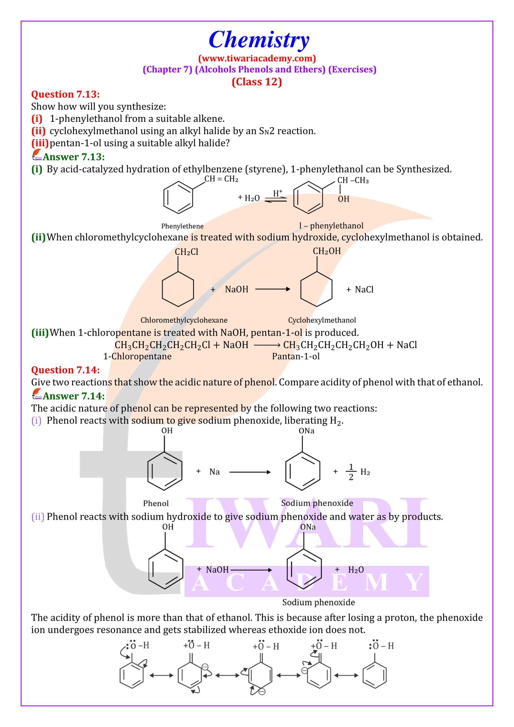 NCERT Solutions for Class 12 Chemistry Chapter 7 Guide