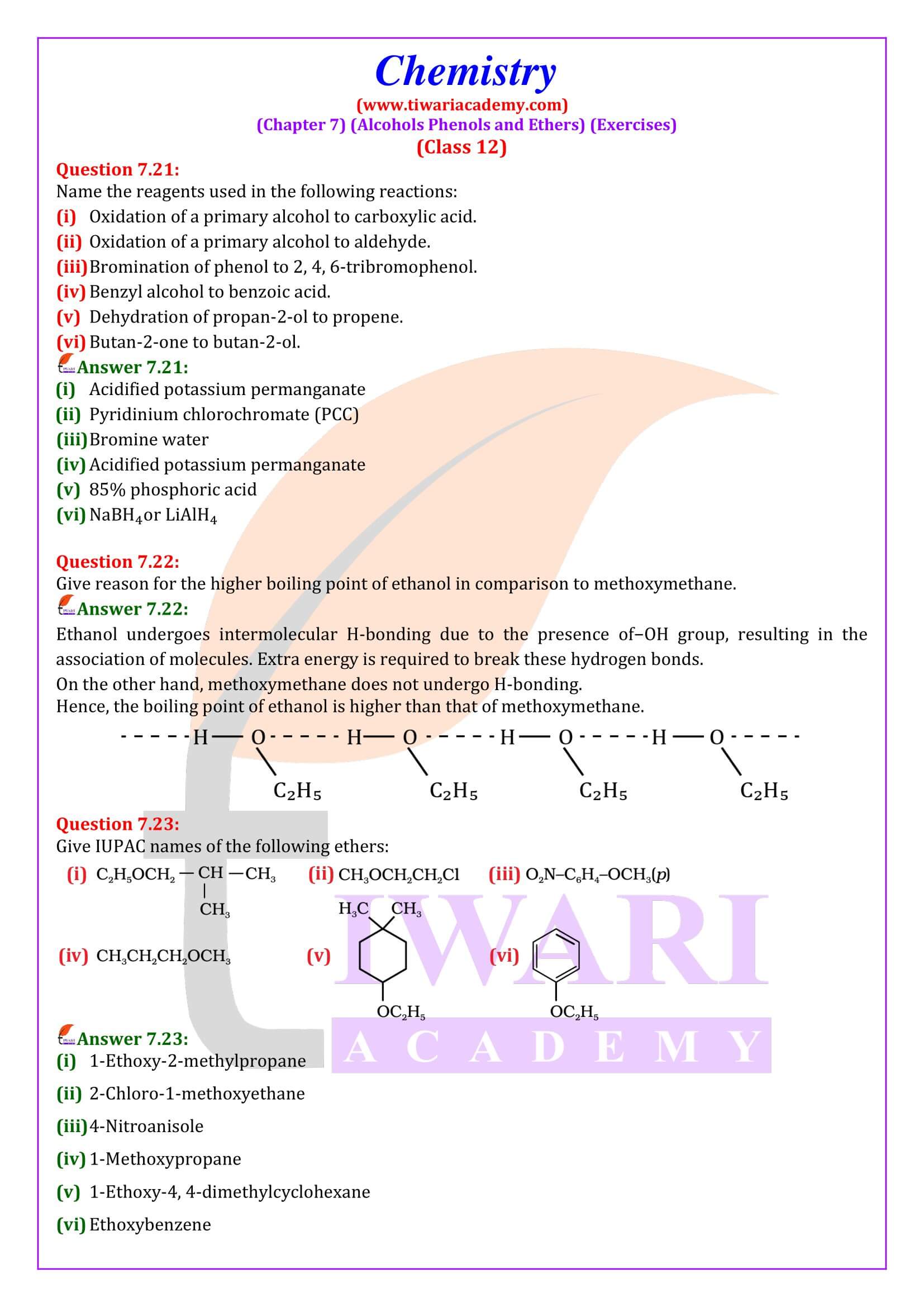 Class 12 Chemistry Chapter 7 Answers