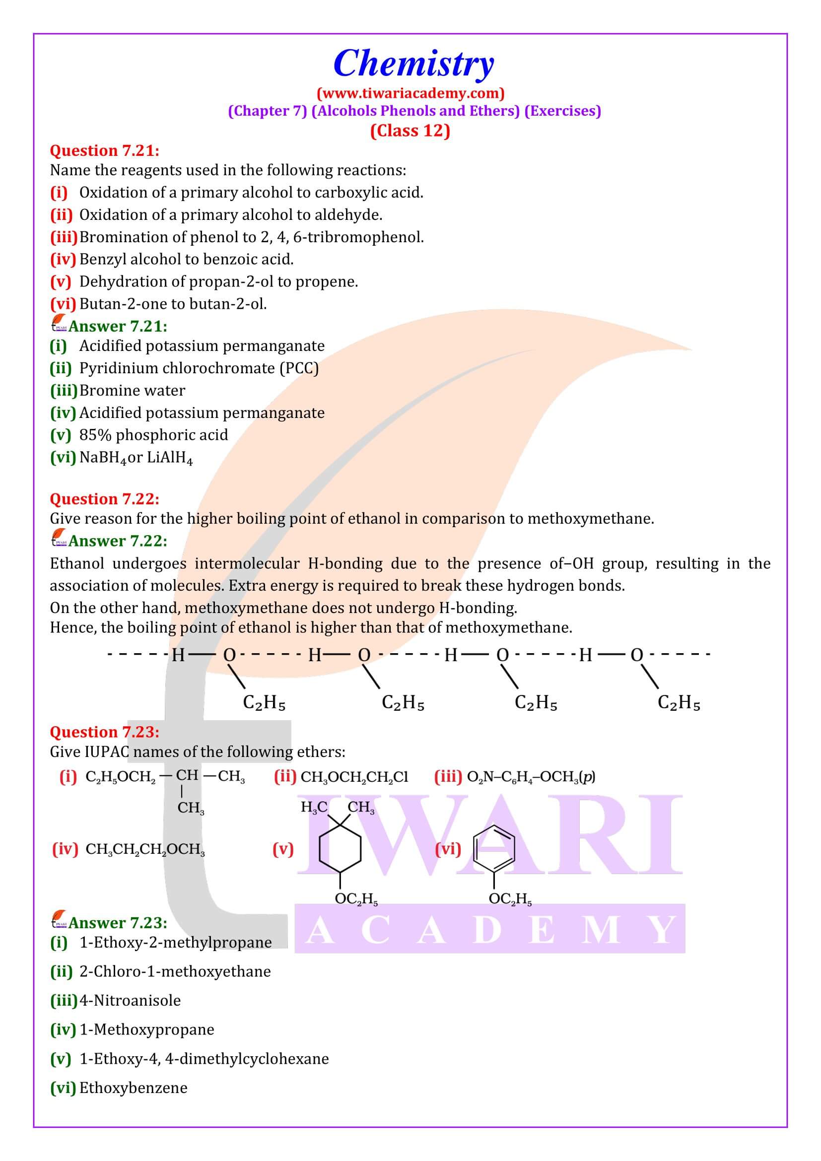 Class 12 Chemistry Chapter 7 Answers