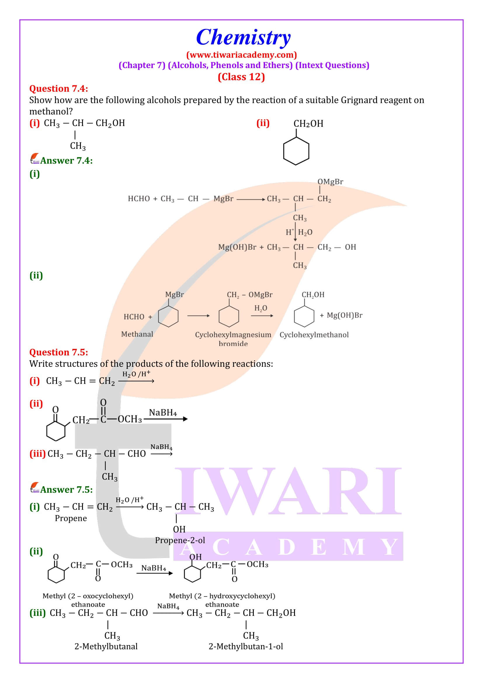 Class 12 Chemistry Chapter 7 Intext Solutions