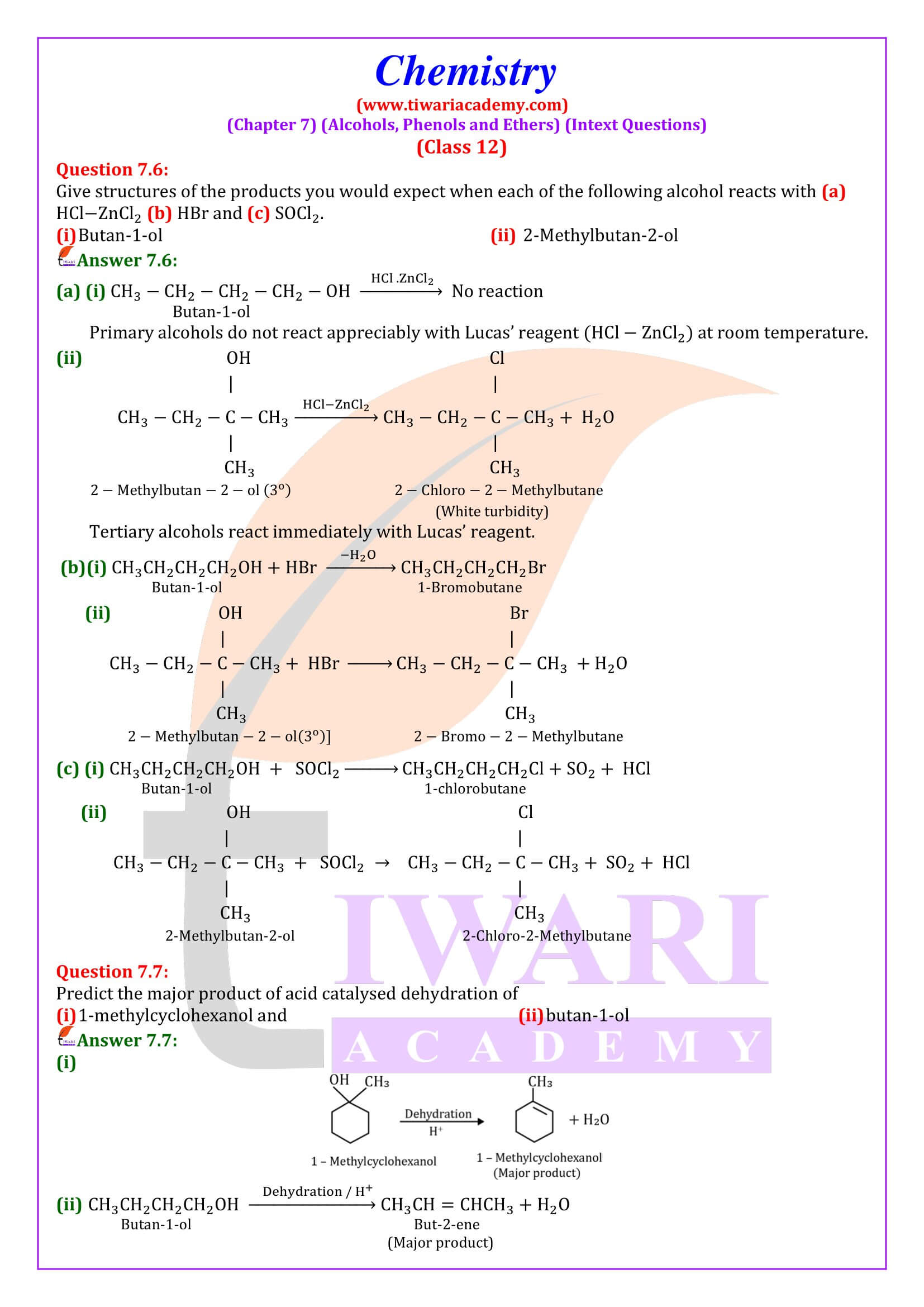 Class 12 Chemistry Chapter 7 Intext Exercises