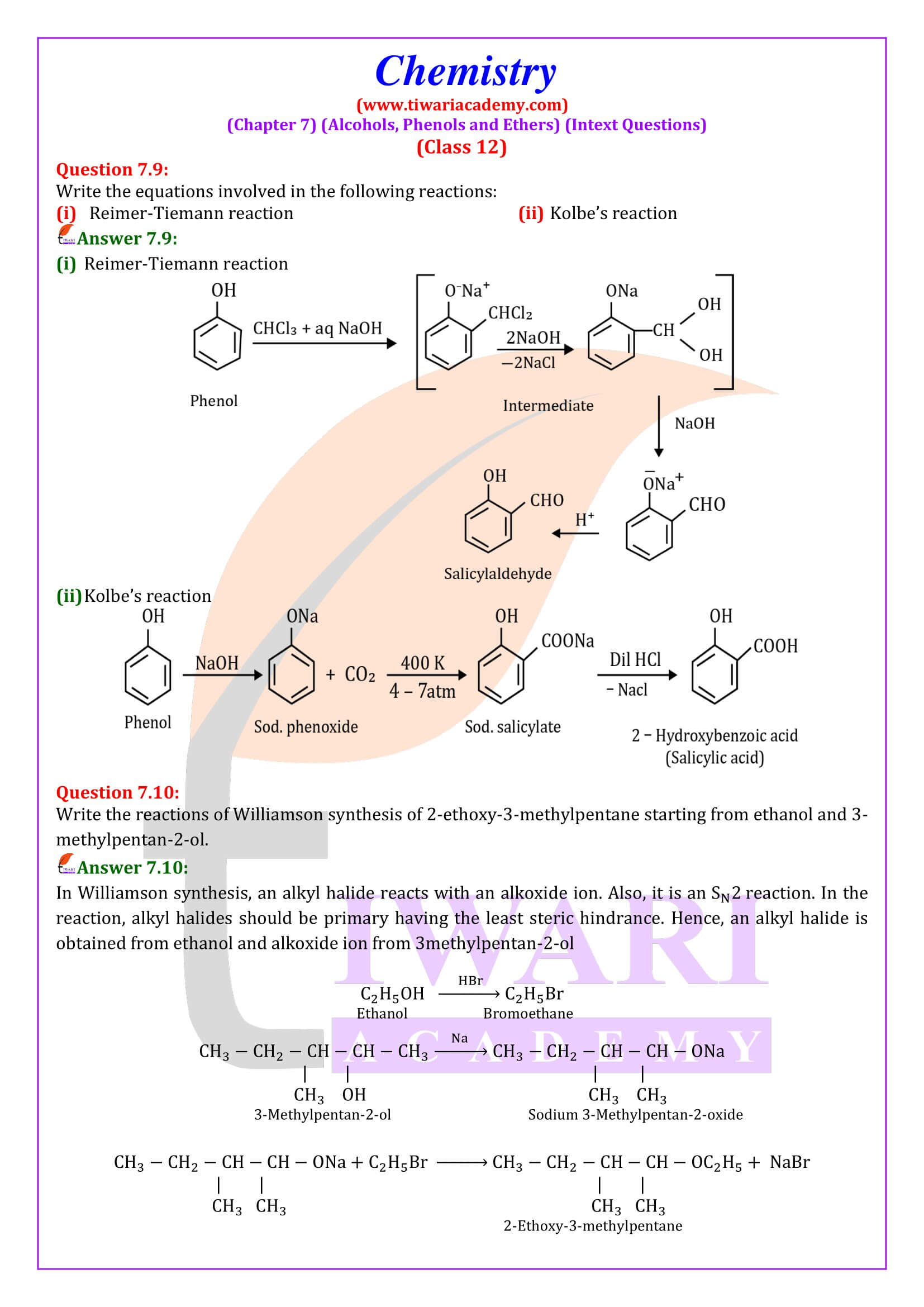 Class 12 Chemistry Chapter 7 Intext Solution