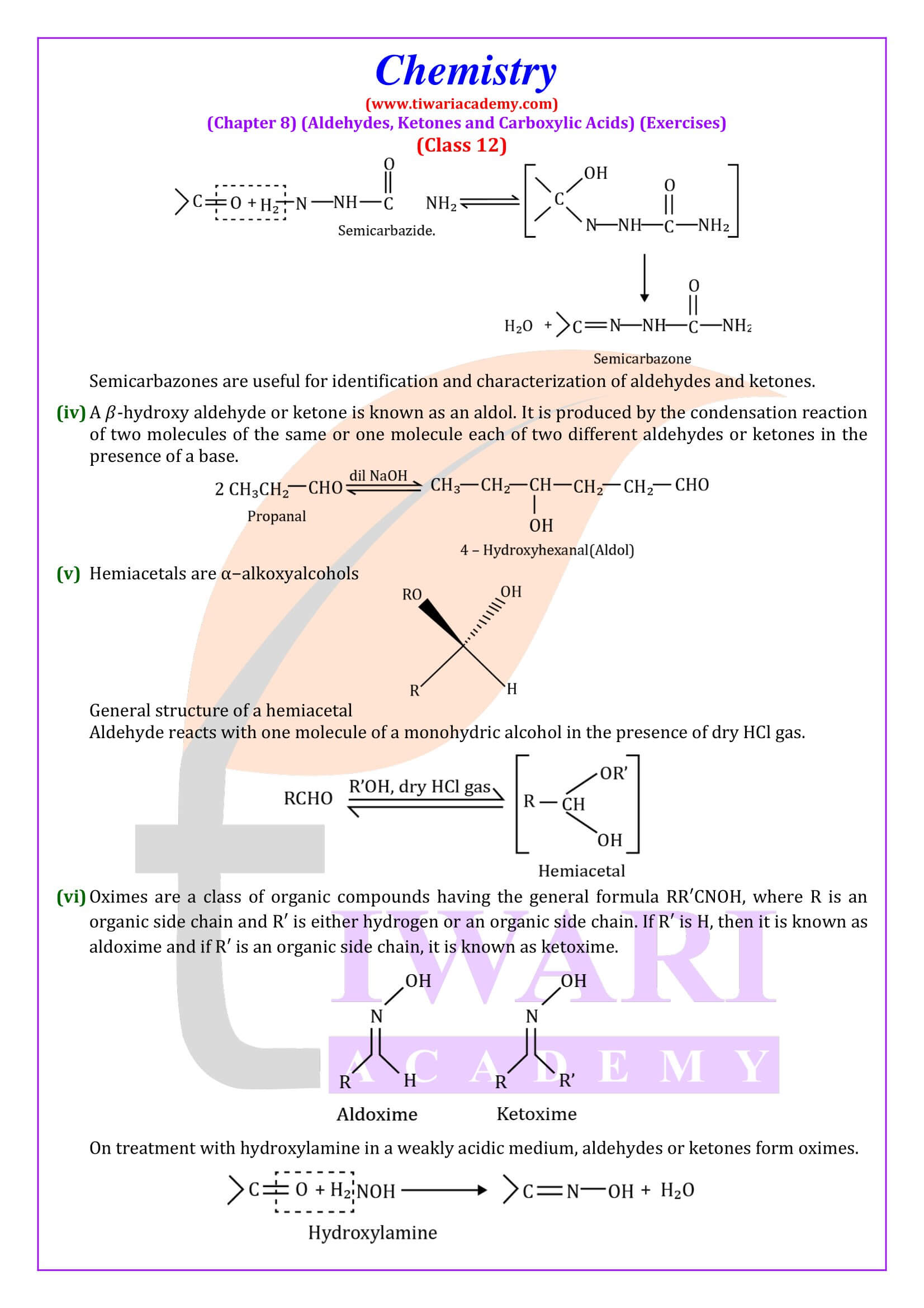 NCERT Solutions for Class 12 Chemistry Chapter 8