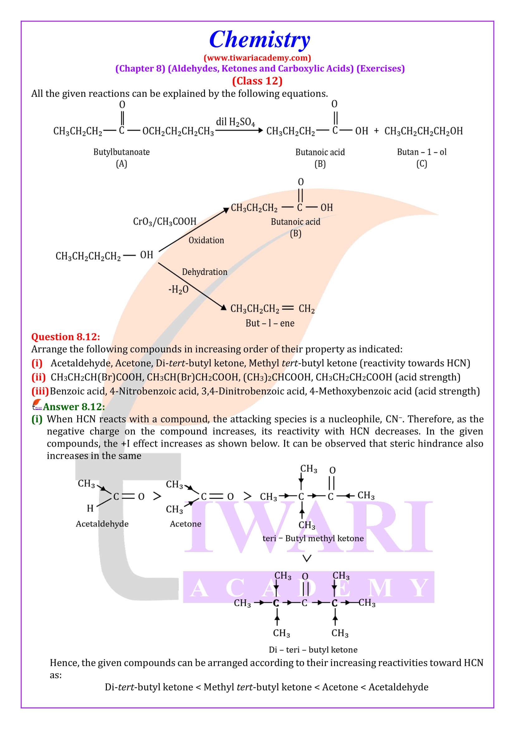 Class 12 Chemistry Chapter 8