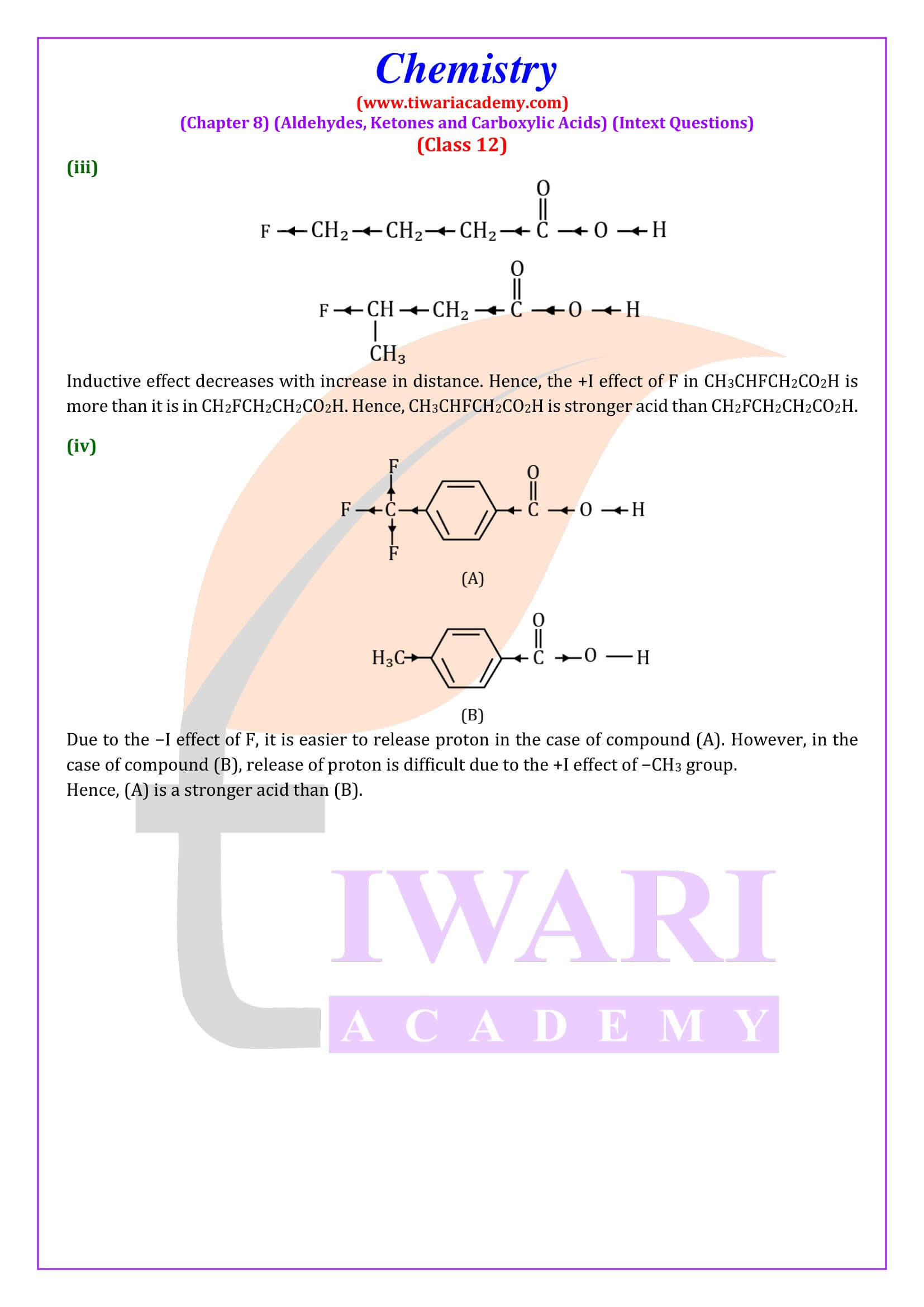 Class 12 Chemistry Chapter 8 Intext Exercises