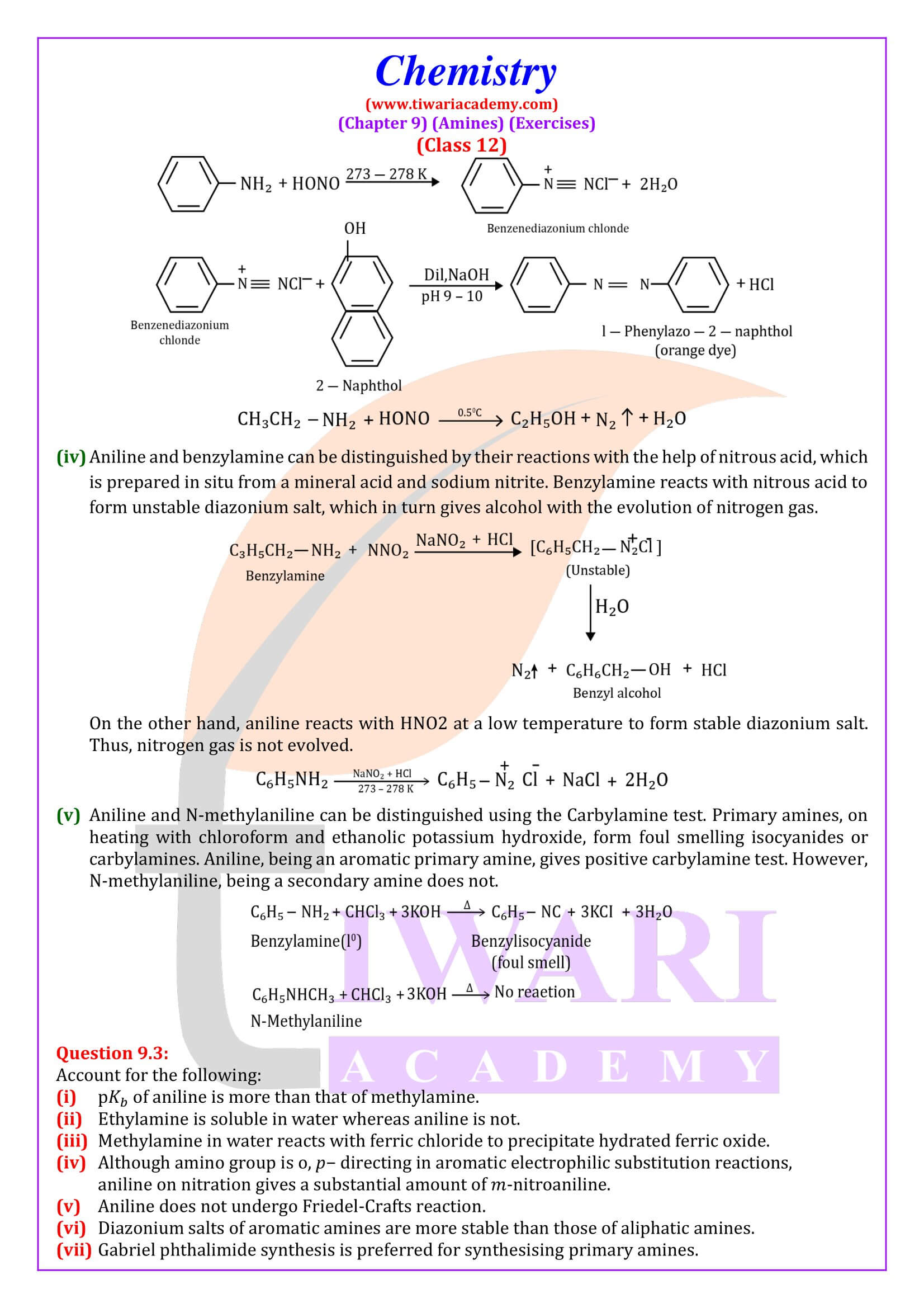 NCERT Solutions for Class 12 Chemistry Chapter 9
