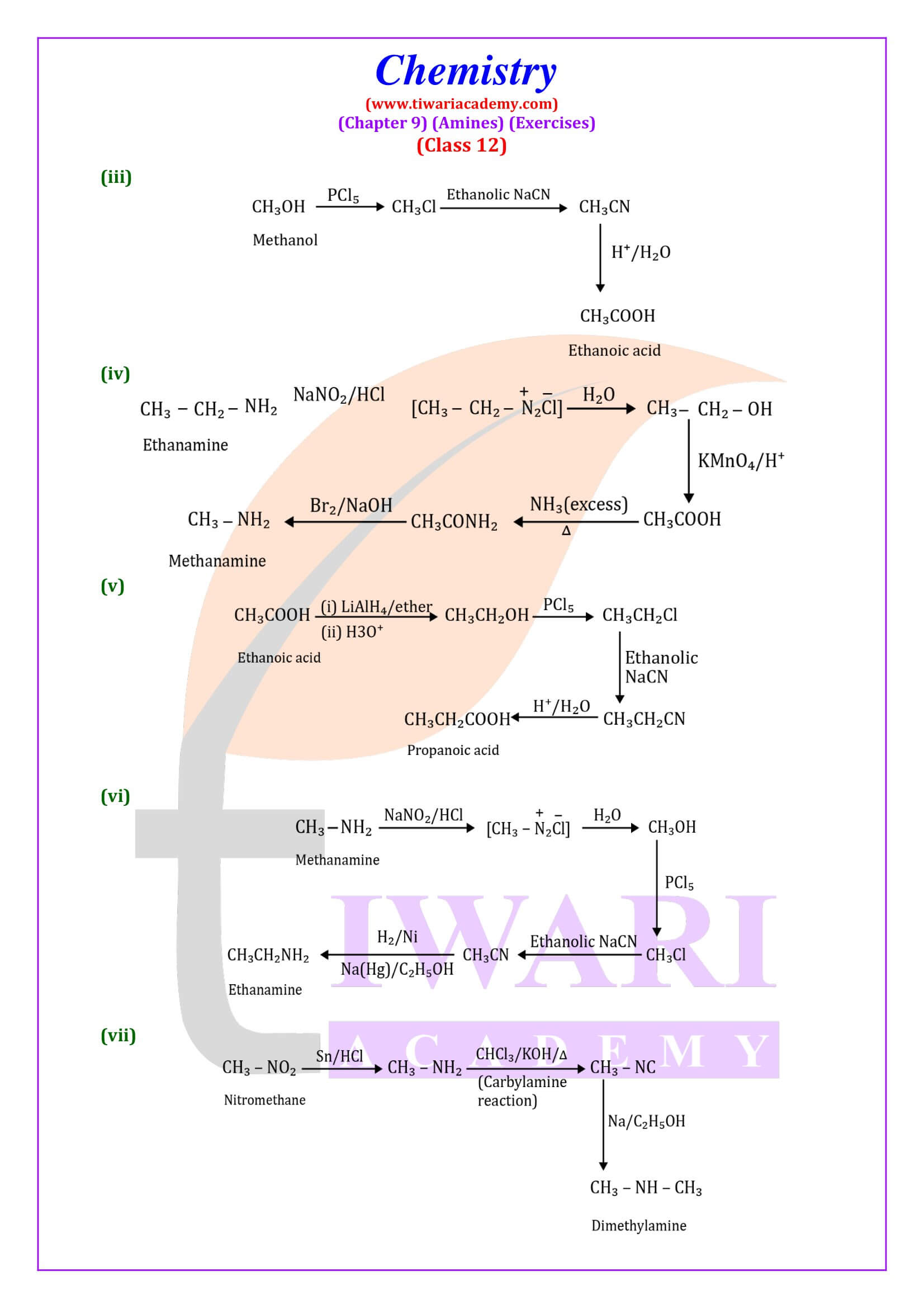 NCERT Solutions for Class 12 Chemistry Chapter 9 Answers in English