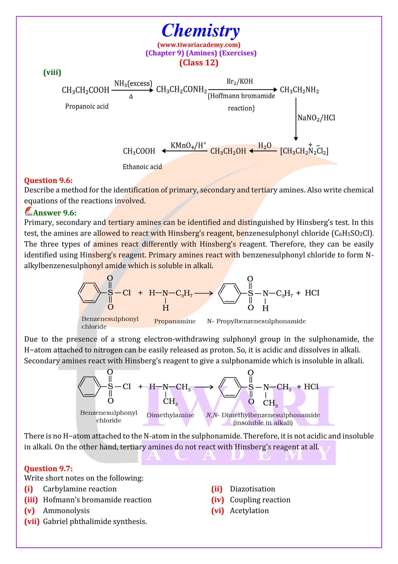 NCERT Solutions for Class 12 Chemistry Chapter 9 free to use