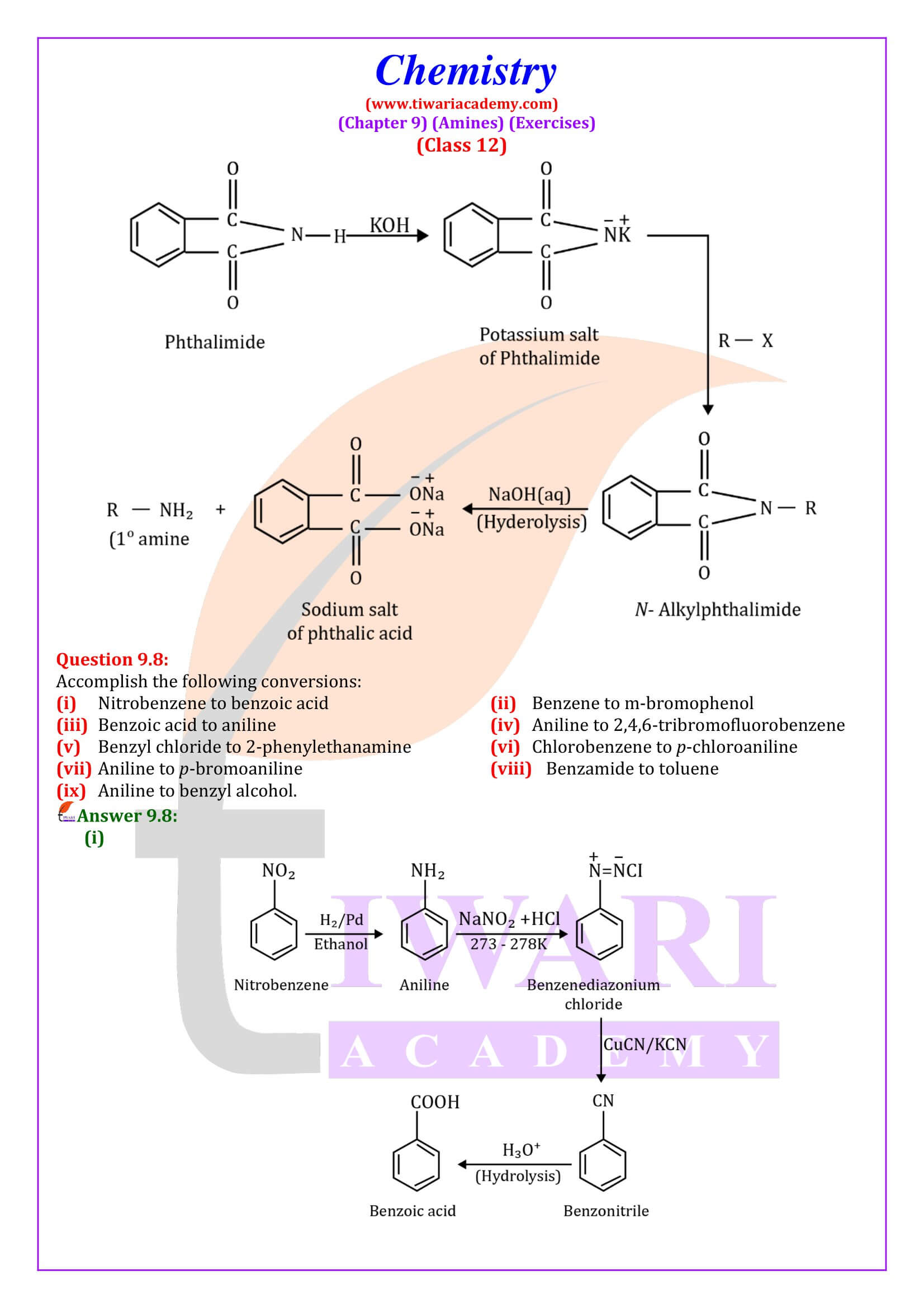 NCERT Class 12 Chemistry Chapter 9 Exercises