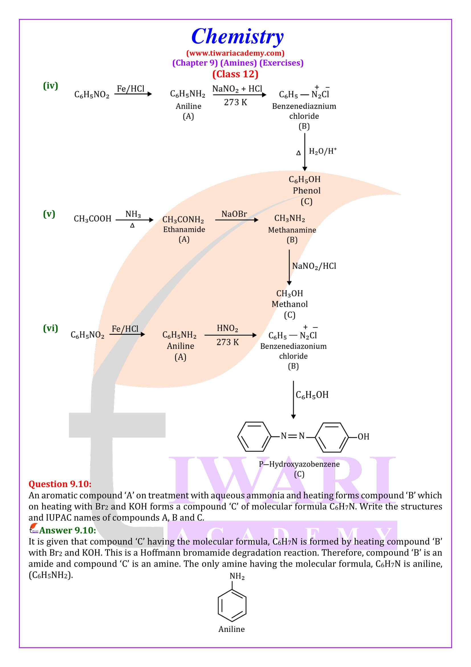 Class 12 Chemistry Chapter 9 English Medium solutions