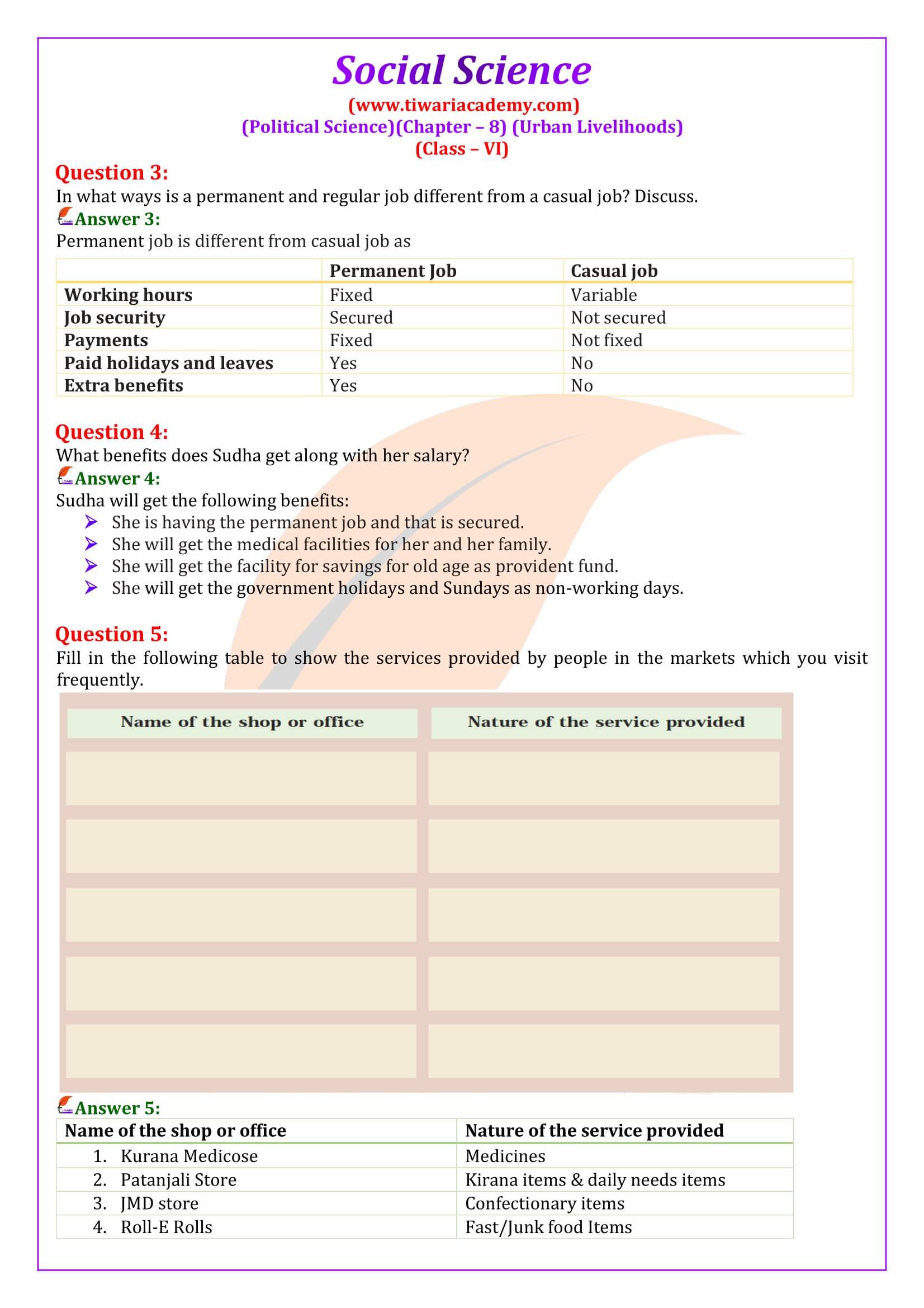 Class 6 Civics Chapter 8