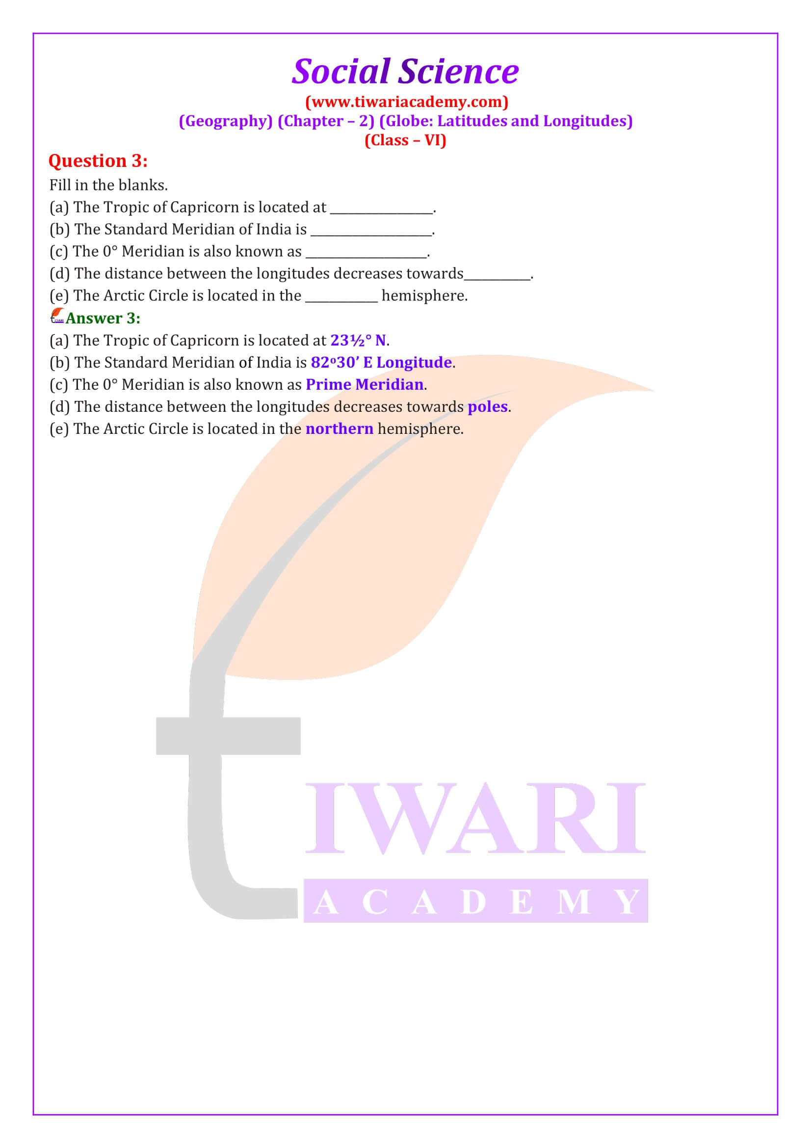 Class 6 Geography Chapter 2