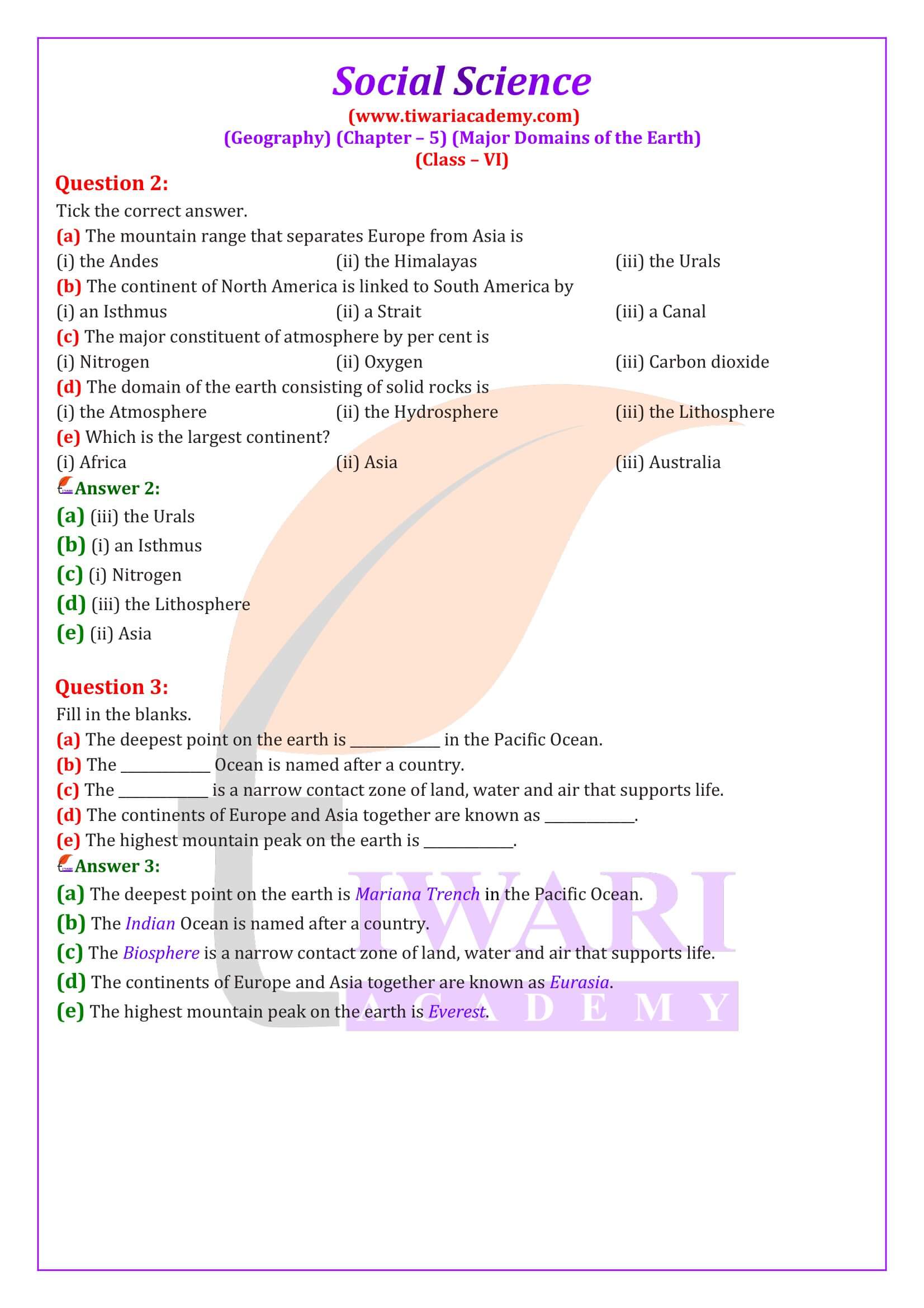 Class 6 Geography Chapter 5