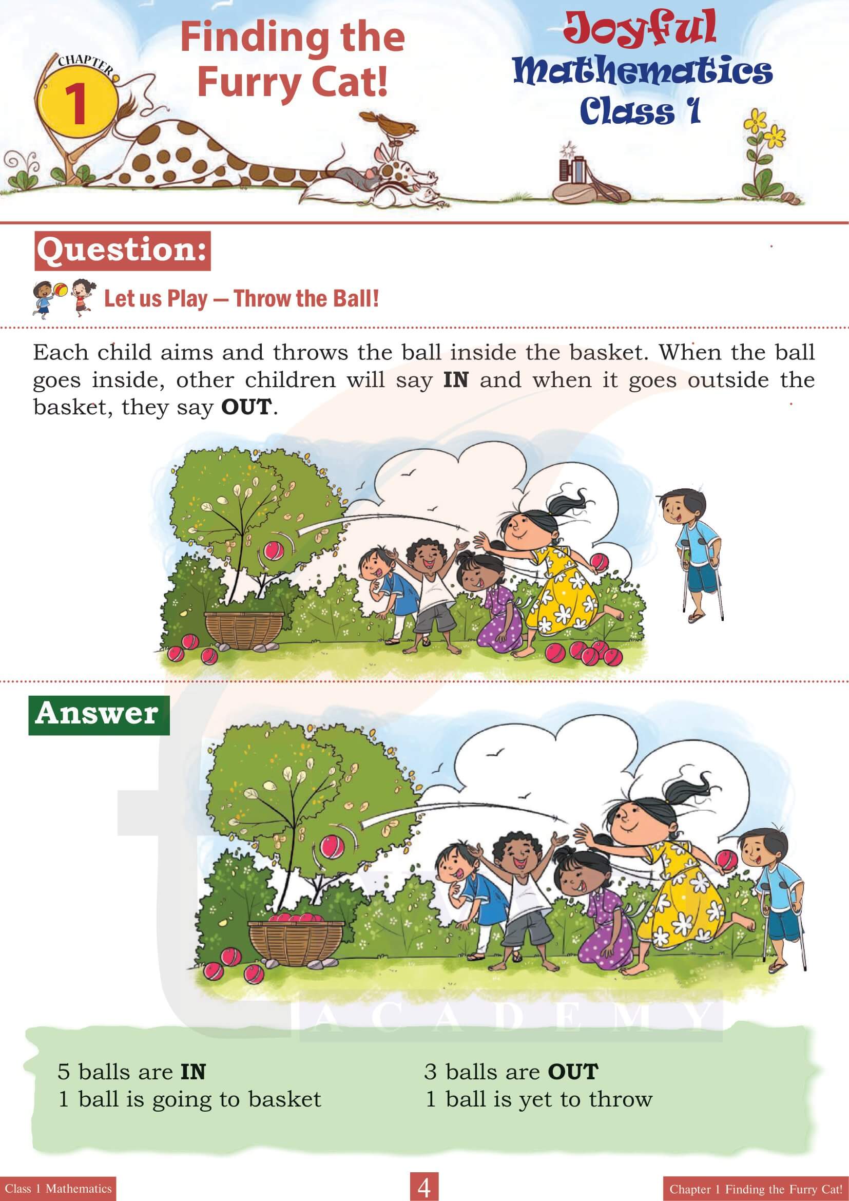 NCERT Solutions for Class 1 Maths Joyful Chapter 1