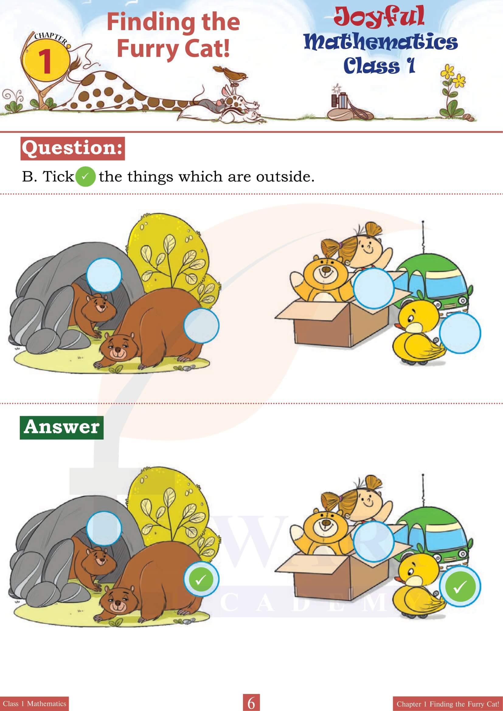 NCERT Solutions for Class 1 Maths Joyful Chapter 1 Pictures