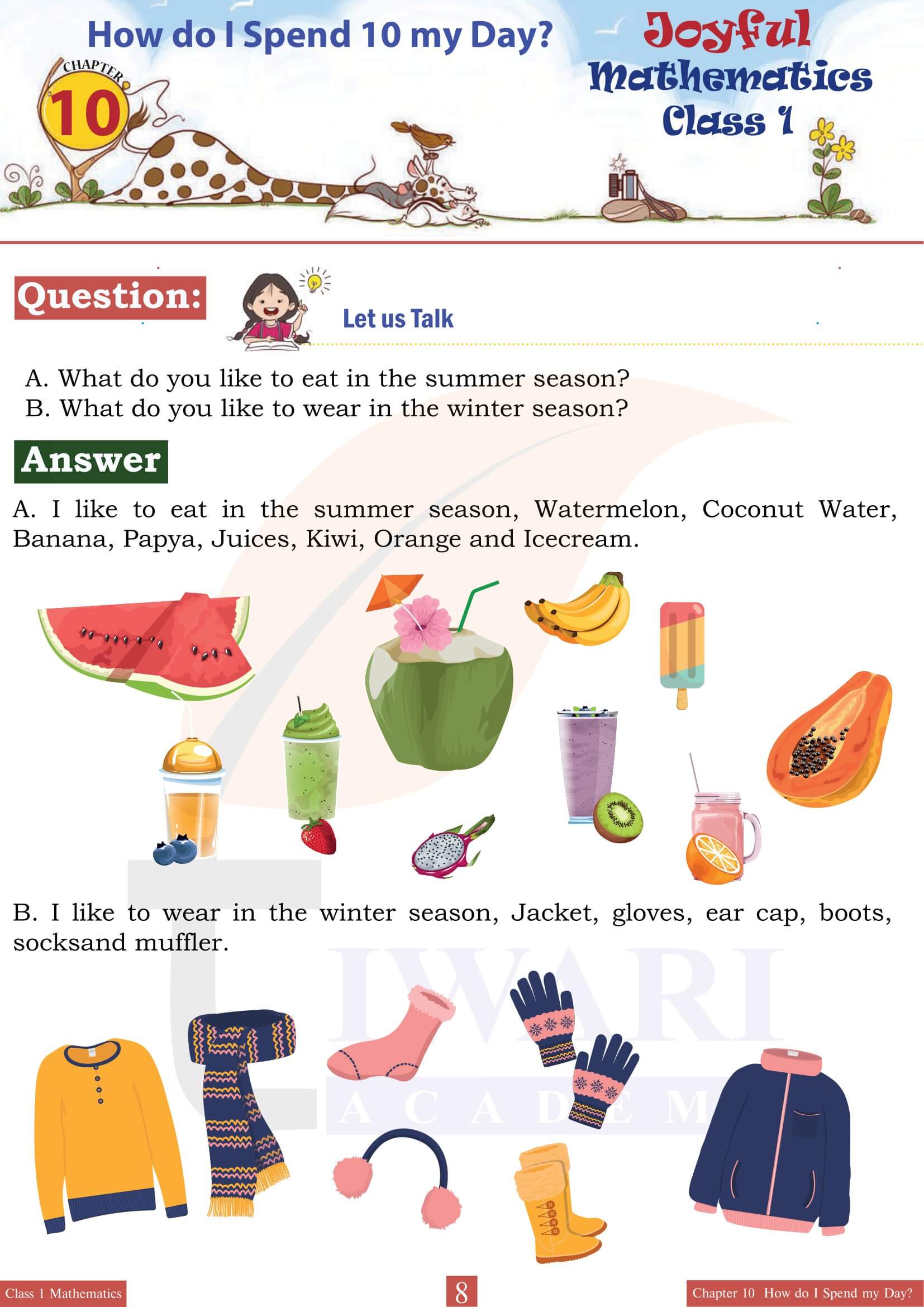 Class 1 Maths Joyful Chapter 10 in English Medium Solutions