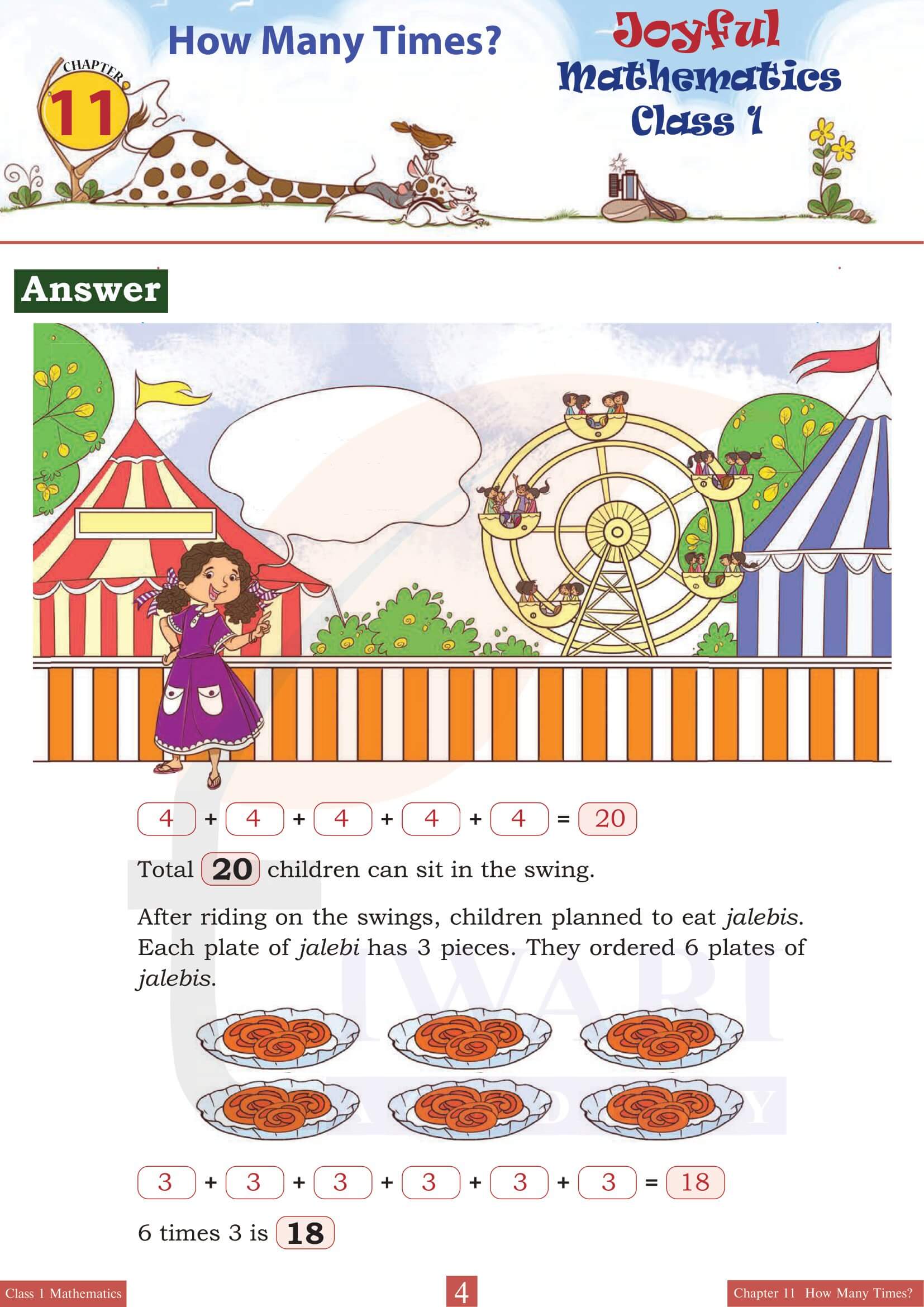 NCERT Solutions for Class 1 Maths Joyful Chapter 11 guide